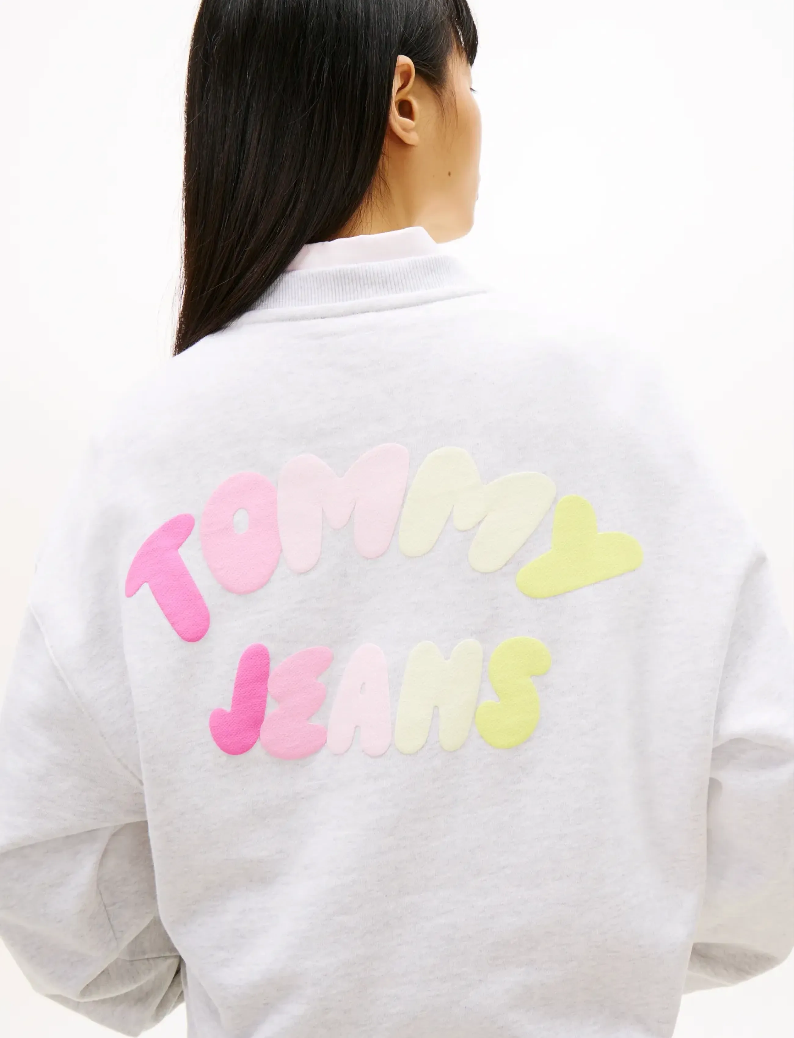 Tommy Jeans - TJW BXY COLOR BUBBLE CREW EXT - hverdags stil - ice grey heather - 4