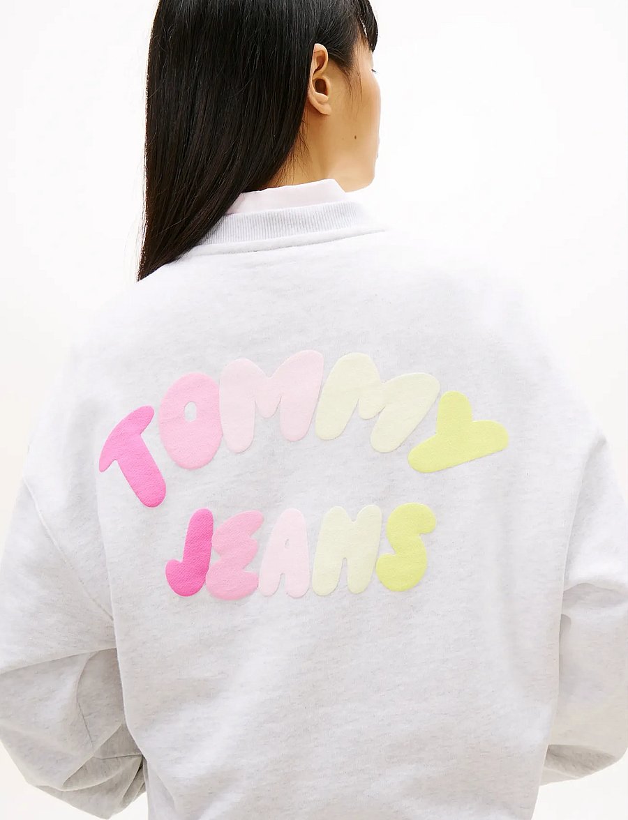 Tommy Jeans - TJW BXY COLOR BUBBLE CREW EXT - vardagsstil - ice grey heather - 4