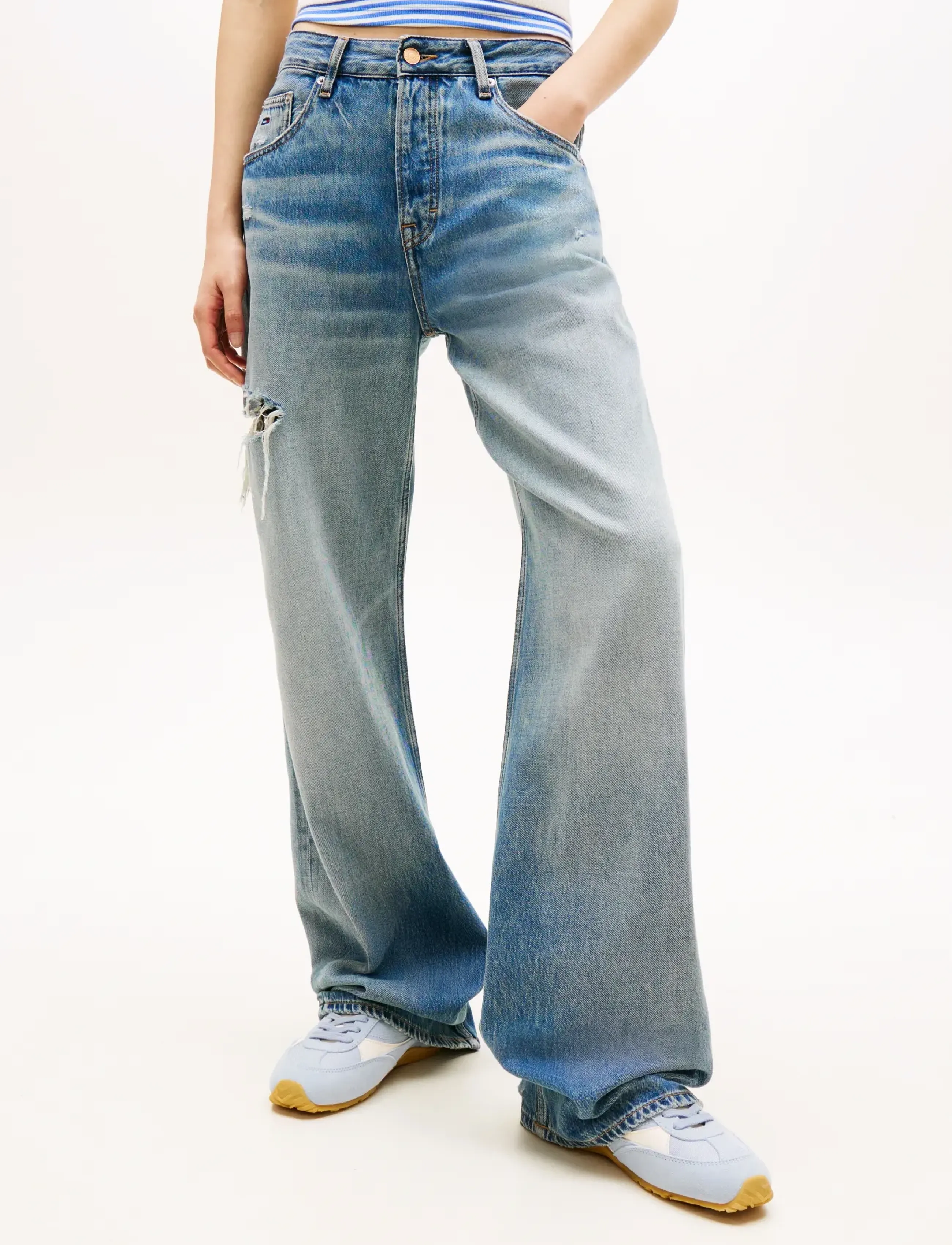 Tommy Jeans MIA MR RLXD STR CBF BJ2038 - Denim - DENIM MEDIUM / blue