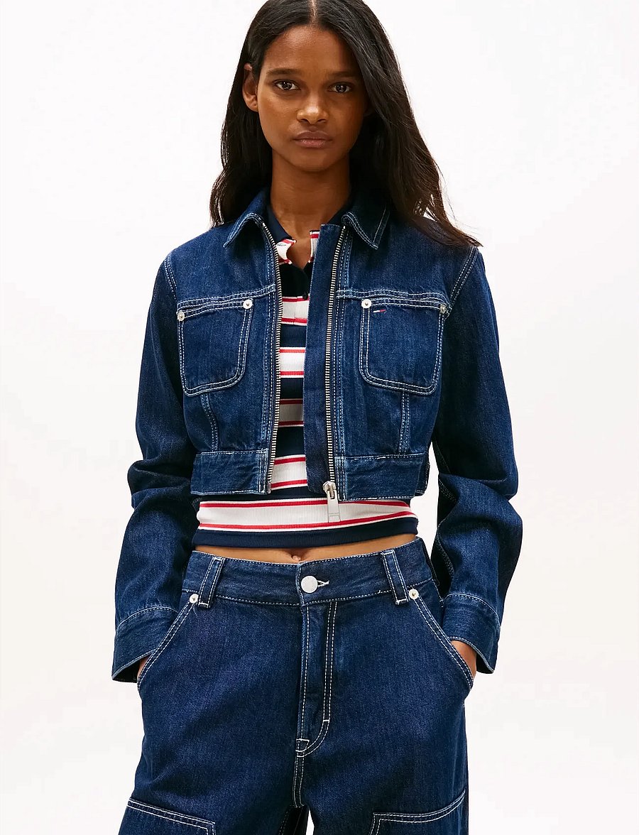 Tommy Jeans - ZIP THROUGH JACKET BJ6058 - vårjakker - denim dark - 0