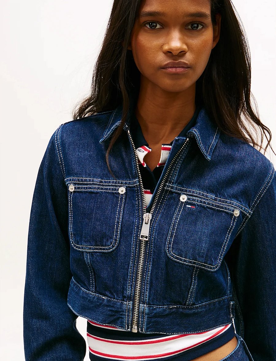 Tommy Jeans - ZIP THROUGH JACKET BJ6058 - vårjakker - denim dark - 4