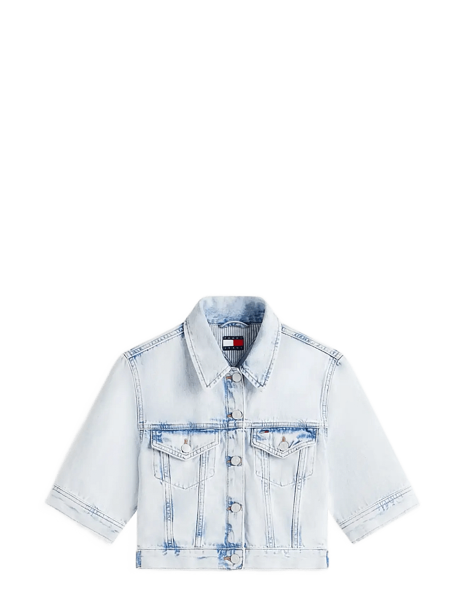 Tommy Jeans - CROPPED TRUCKER BJ6014 - vårjakker - denim light - 1