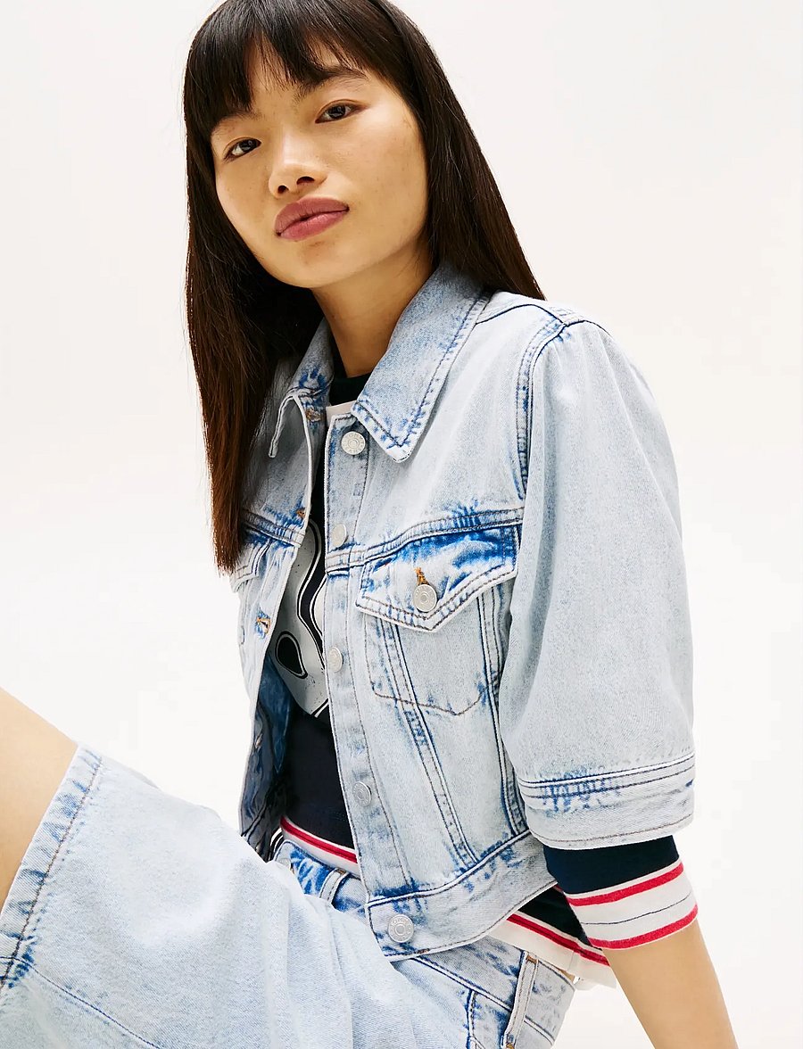 Tommy Jeans - CROPPED TRUCKER BJ6014 - vårjakker - denim light - 4