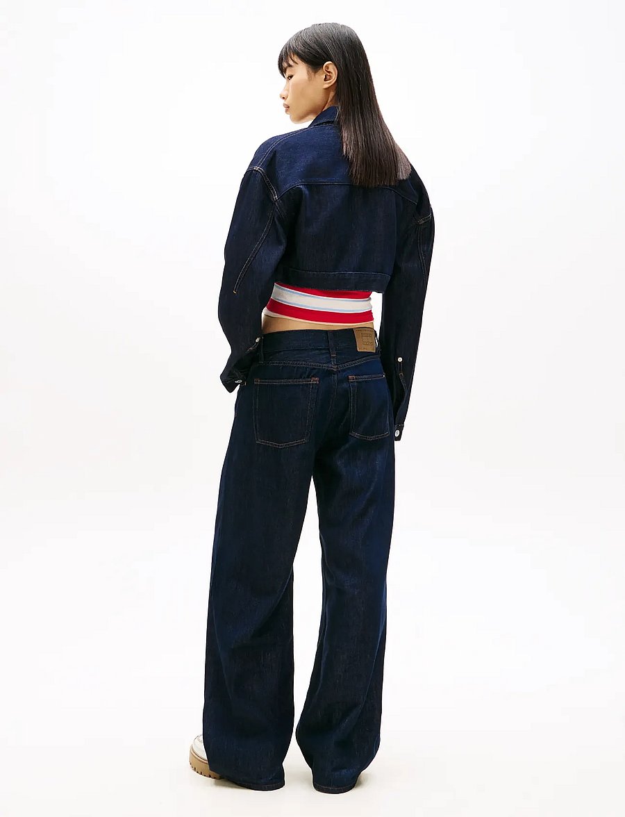 Tommy Jeans - MID RISE LOOSE STR PLEAT BJ4054 - hosen mit weitem bein - denim dark - 2