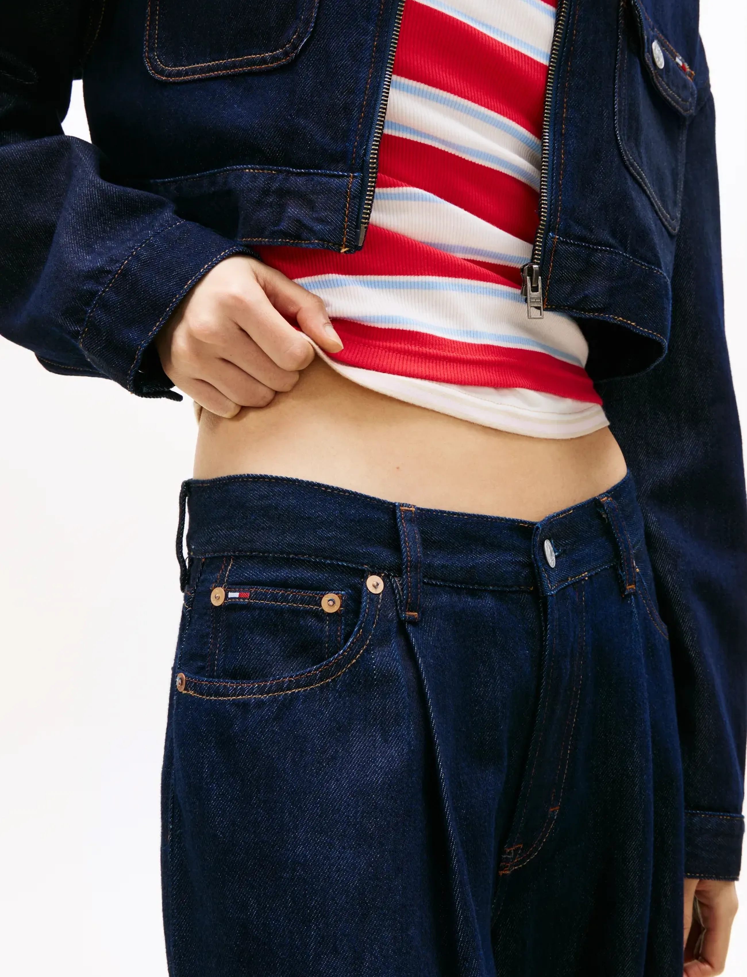 Tommy Jeans - MID RISE LOOSE STR PLEAT BJ4054 - denim dark - 4