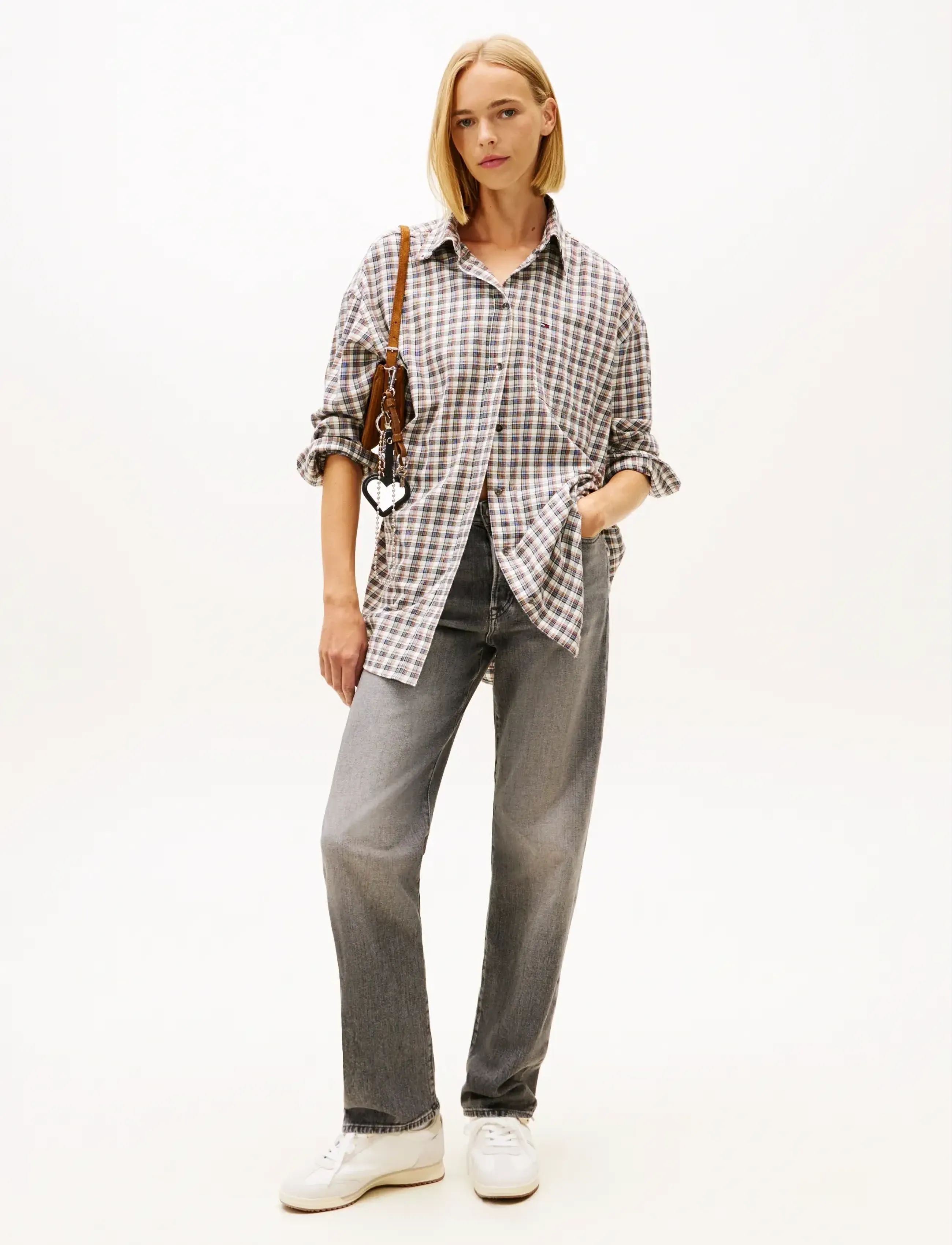 Tommy Jeans - KIRA MR SLIM STR CBF BI0177 - jeansowe koszule - denim grey 01 - 2