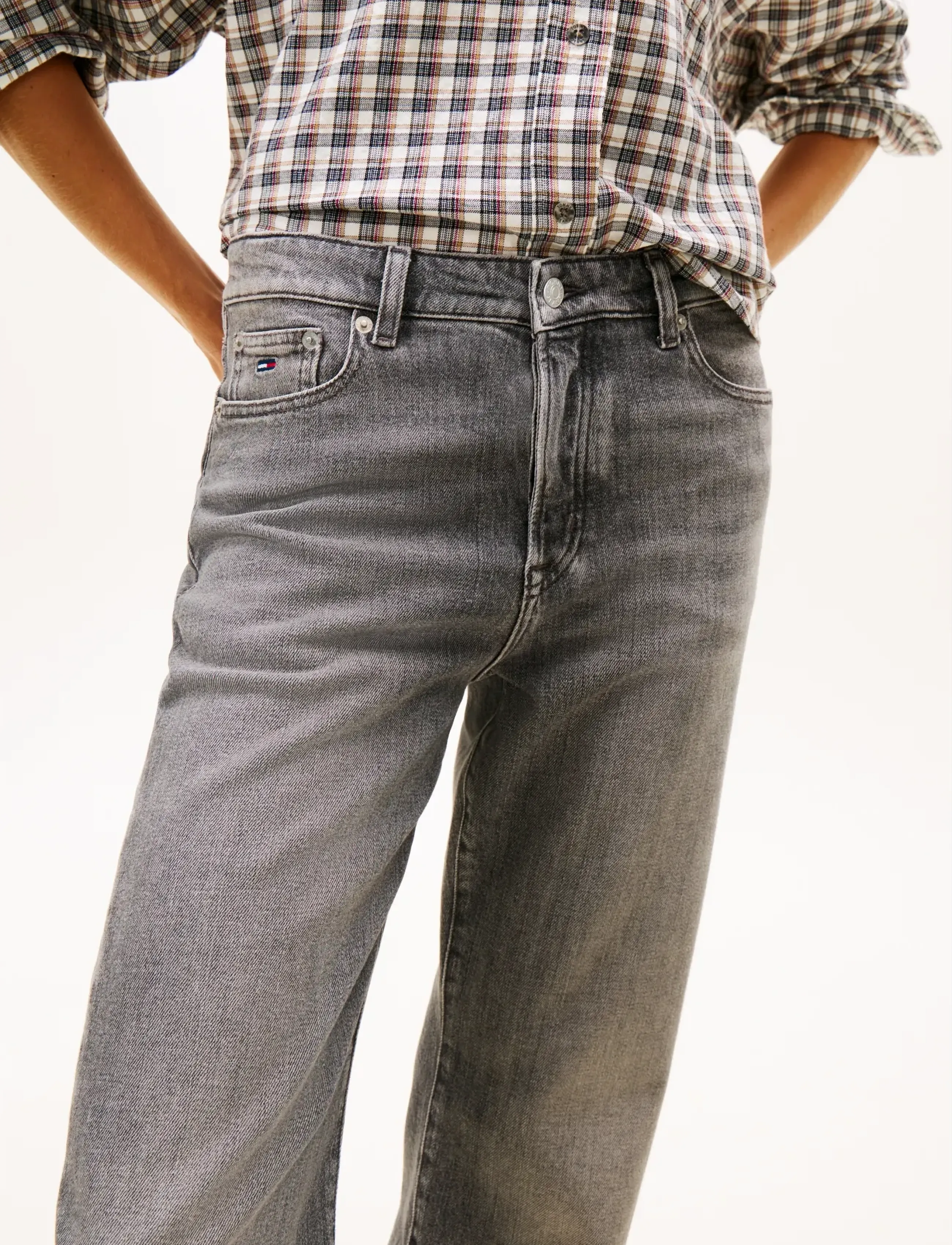 Tommy Jeans - KIRA MR SLIM STR CBF BI0177 - jeansowe koszule - denim grey 01 - 4