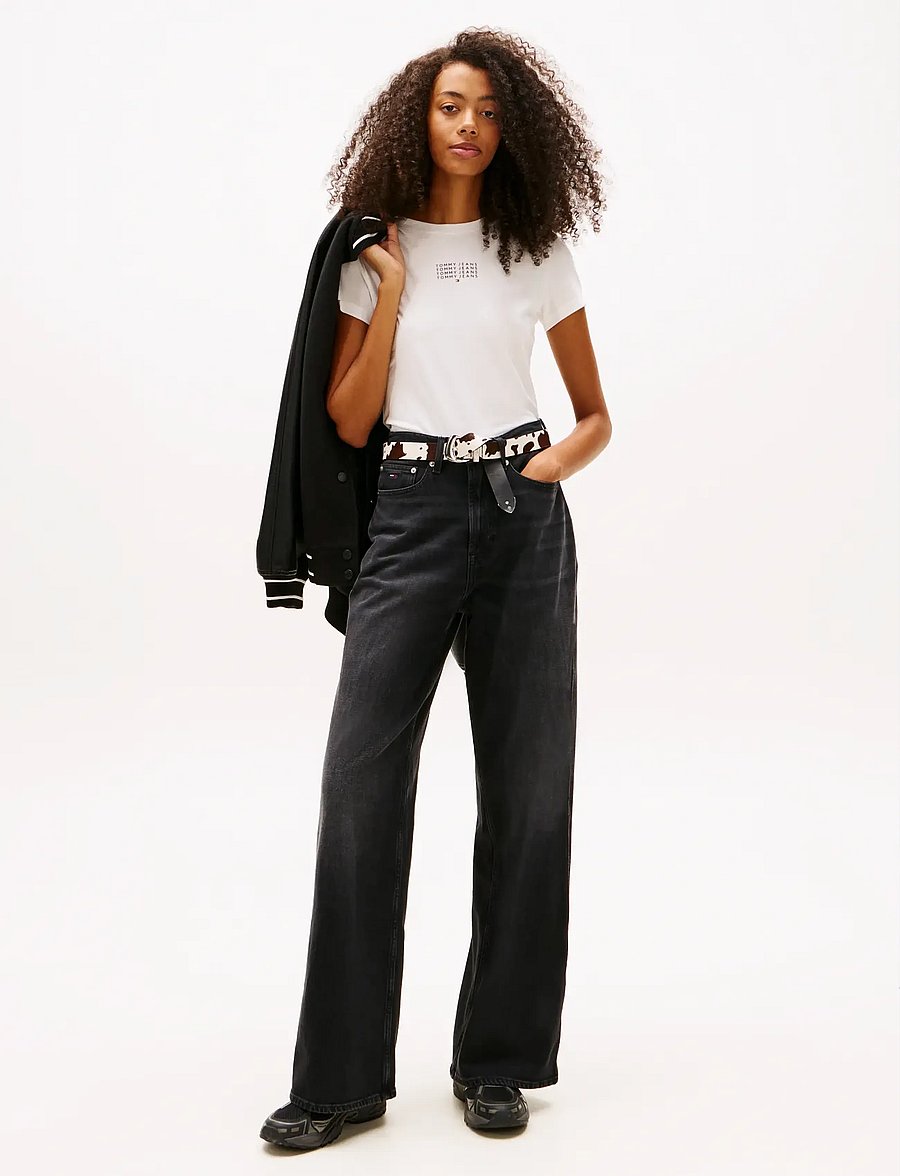 Tommy Jeans - CLAIRE HR WD BI5181 - pantalons larges - denim black - 3