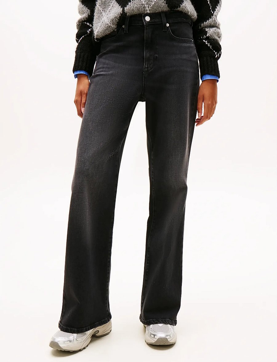 Tommy Jeans - BELLA HGH FLR BI5181 - jeans évasés - denim black - 0
