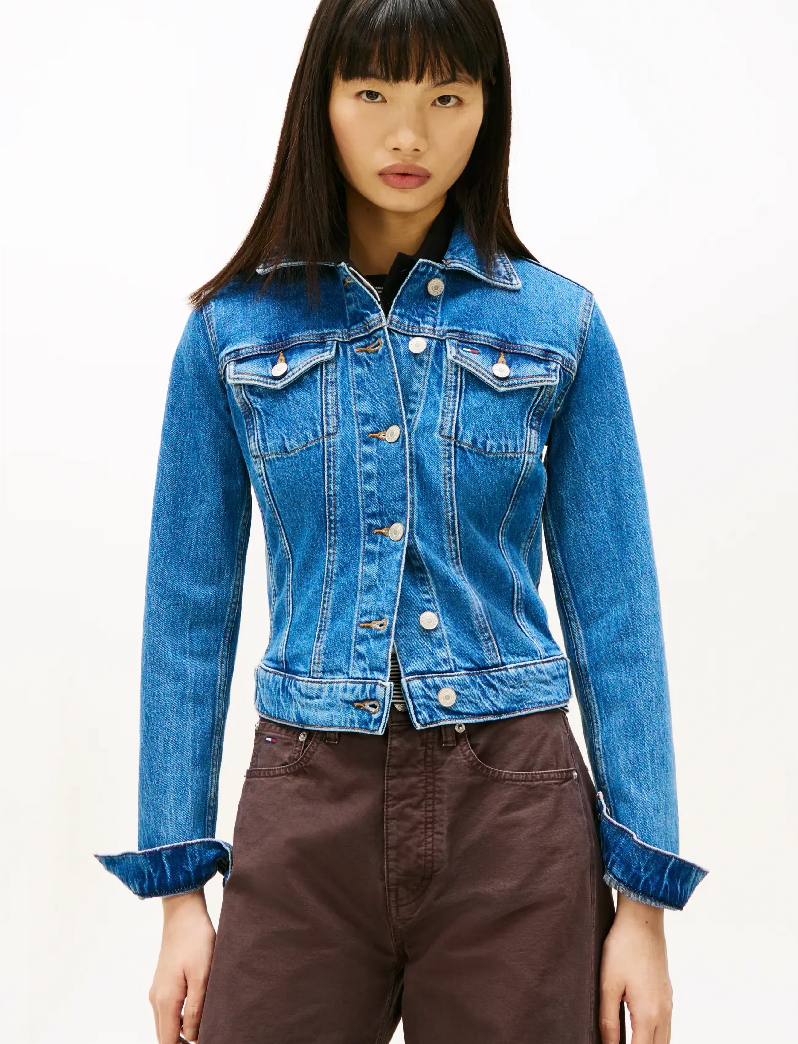 Tommy Jeans VIVIANNE SKN JACKET CI8132 EXT - Flash Days - DENIM MEDIUM / blue