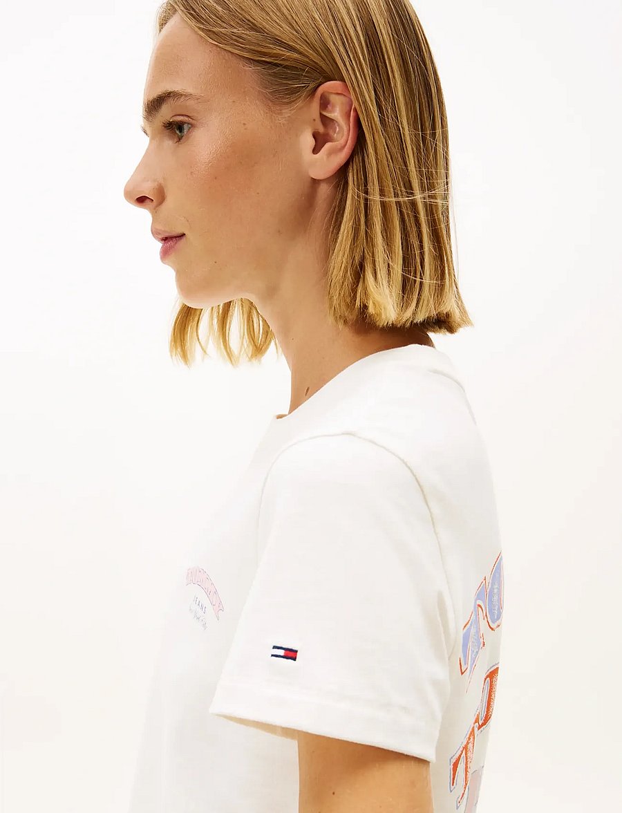 Tommy Jeans - TJW REG DOLLAR STACK TEE EXT - t-shirts - ancient white - 4