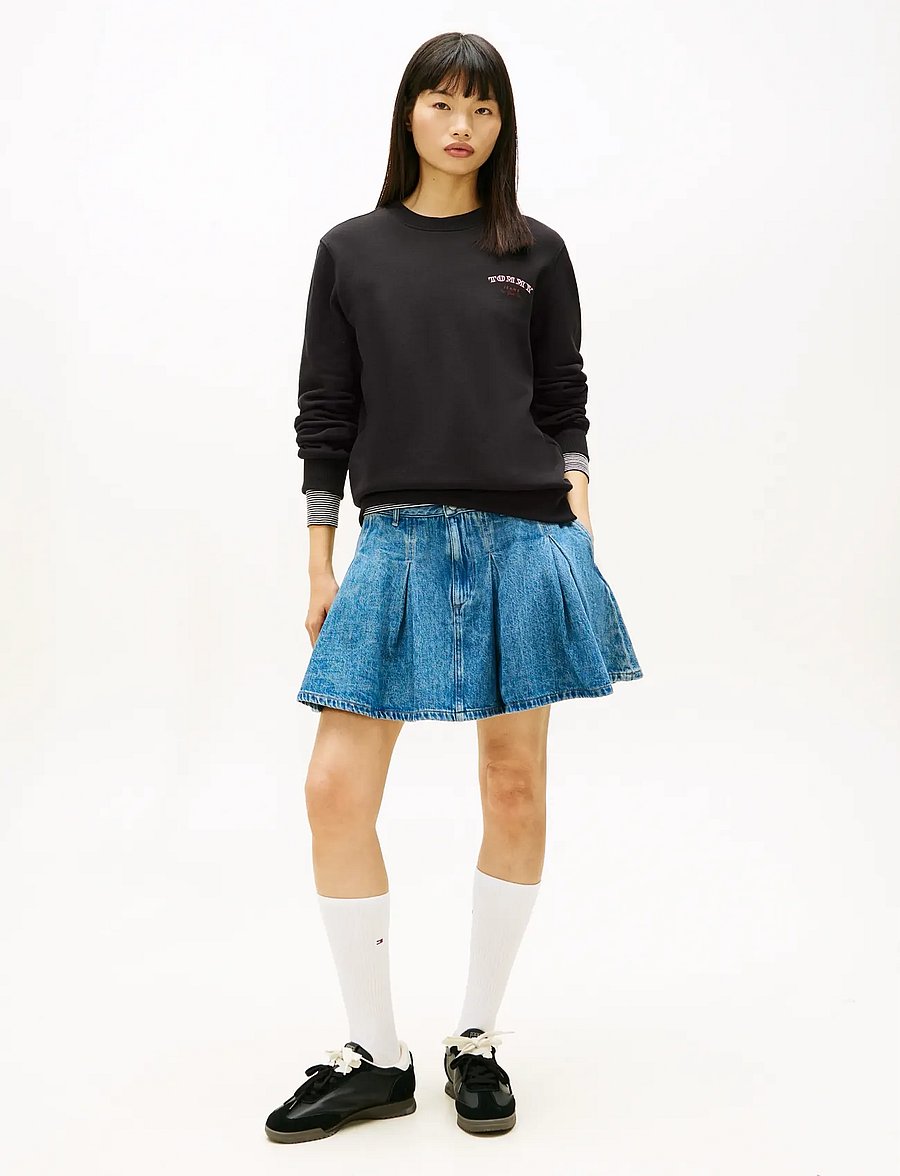 Tommy Jeans - TJW REG DOLLAR STACKS CREW EXT - hverdags stil - black - 2
