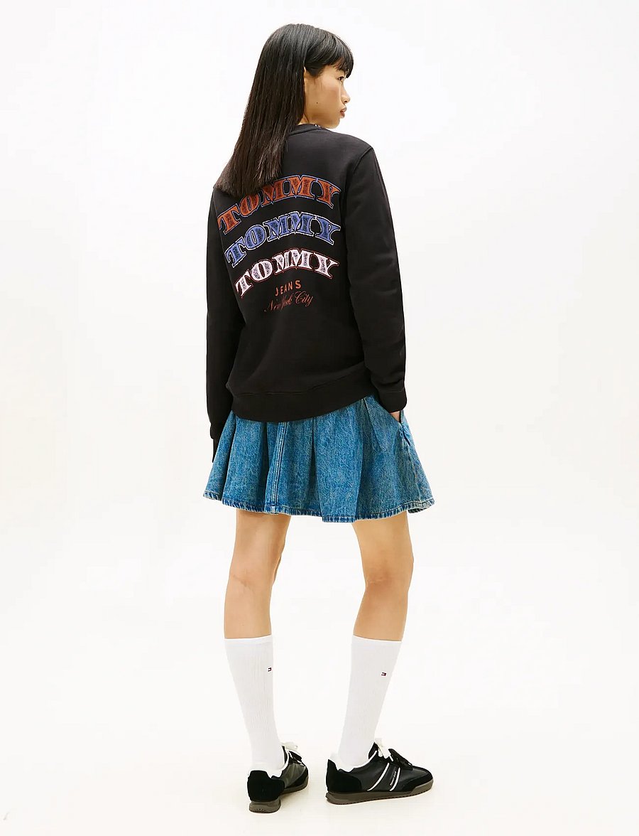 Tommy Jeans - TJW REG DOLLAR STACKS CREW EXT - hverdags stil - black - 3