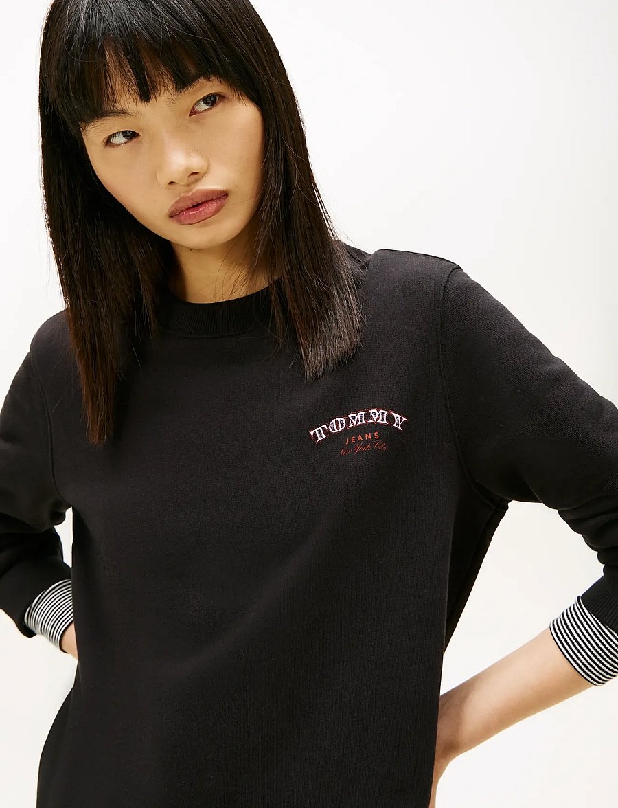 Tommy Jeans - TJW REG DOLLAR STACKS CREW EXT - hverdags stil - black - 4