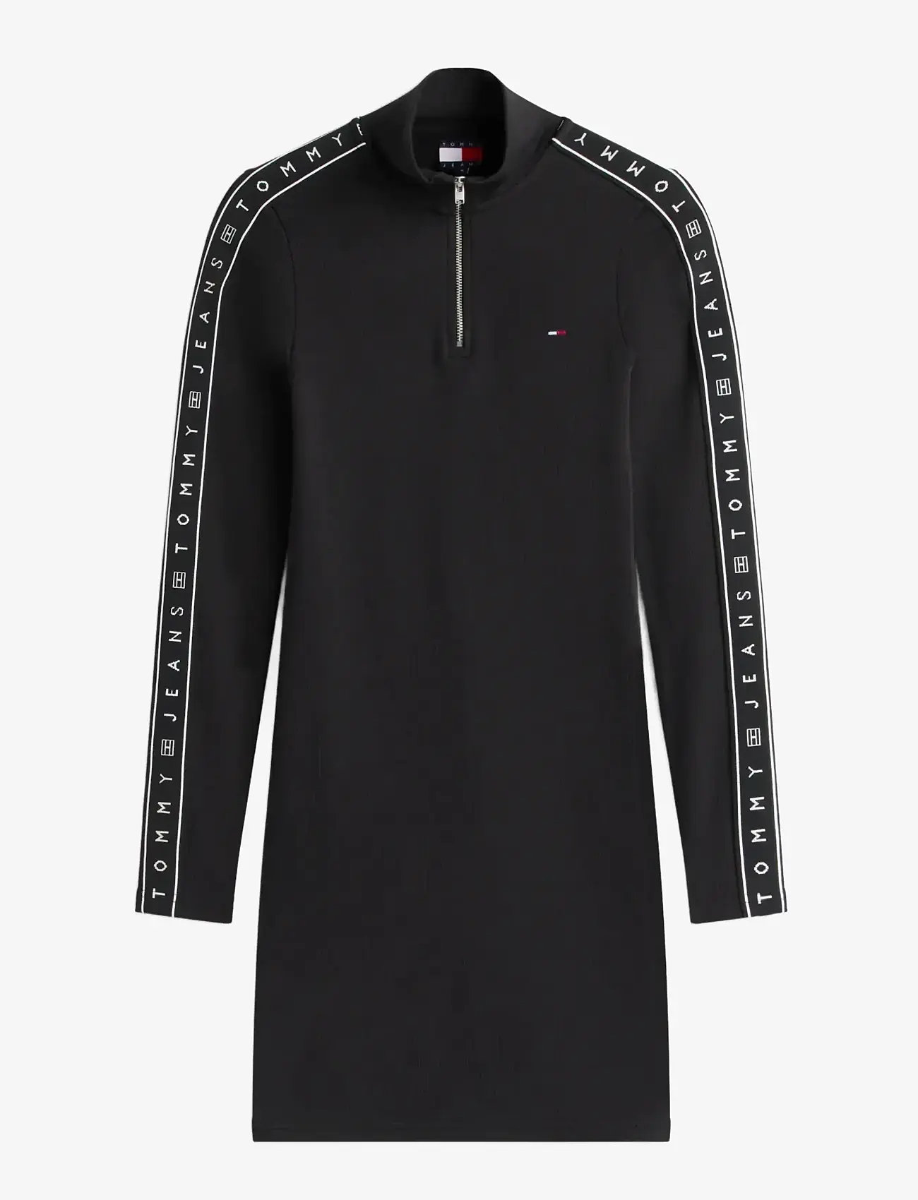 Tommy Jeans - TJW 1/4ZIP TAPE DRESS - bodycon dresses - black - 1