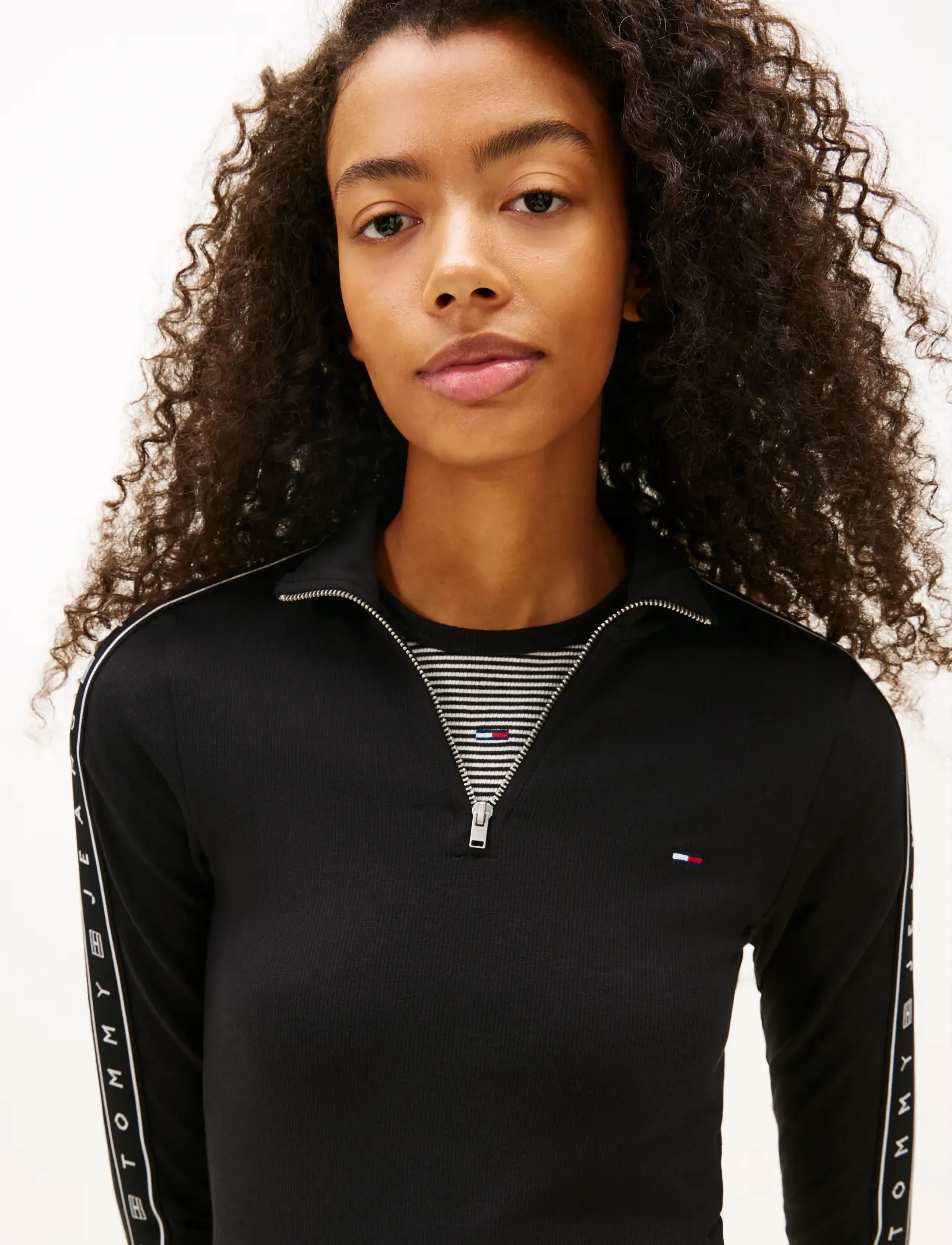 Tommy Jeans - TJW 1/4ZIP TAPE DRESS - bodycon dresses - black - 3