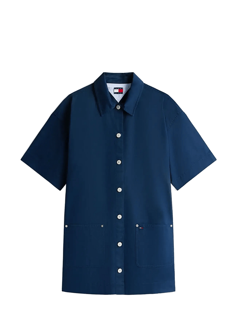 Tommy Jeans - TJW POCKET MINI SHIRT DRESS EXT - skjortklänningar - dark night navy - 1