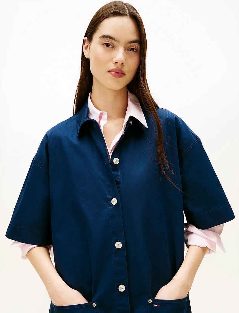 Tommy Jeans - TJW POCKET MINI SHIRT DRESS EXT - skjortklänningar - dark night navy - 2