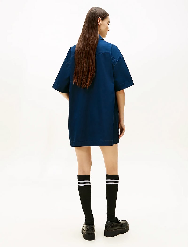 Tommy Jeans - TJW POCKET MINI SHIRT DRESS EXT - skjortklänningar - dark night navy - 4
