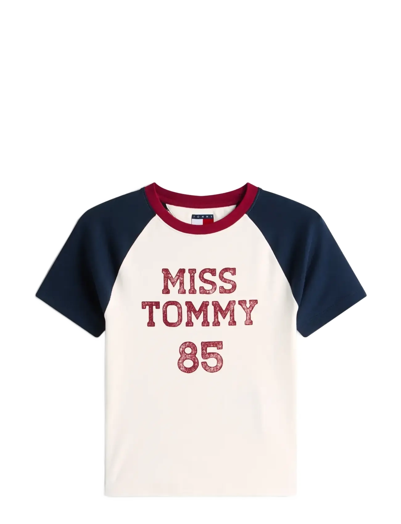 Tommy Jeans TJW SLIM SH MISS TOMMY SS TEE - Tøj - ANCIENT WHITE / navy