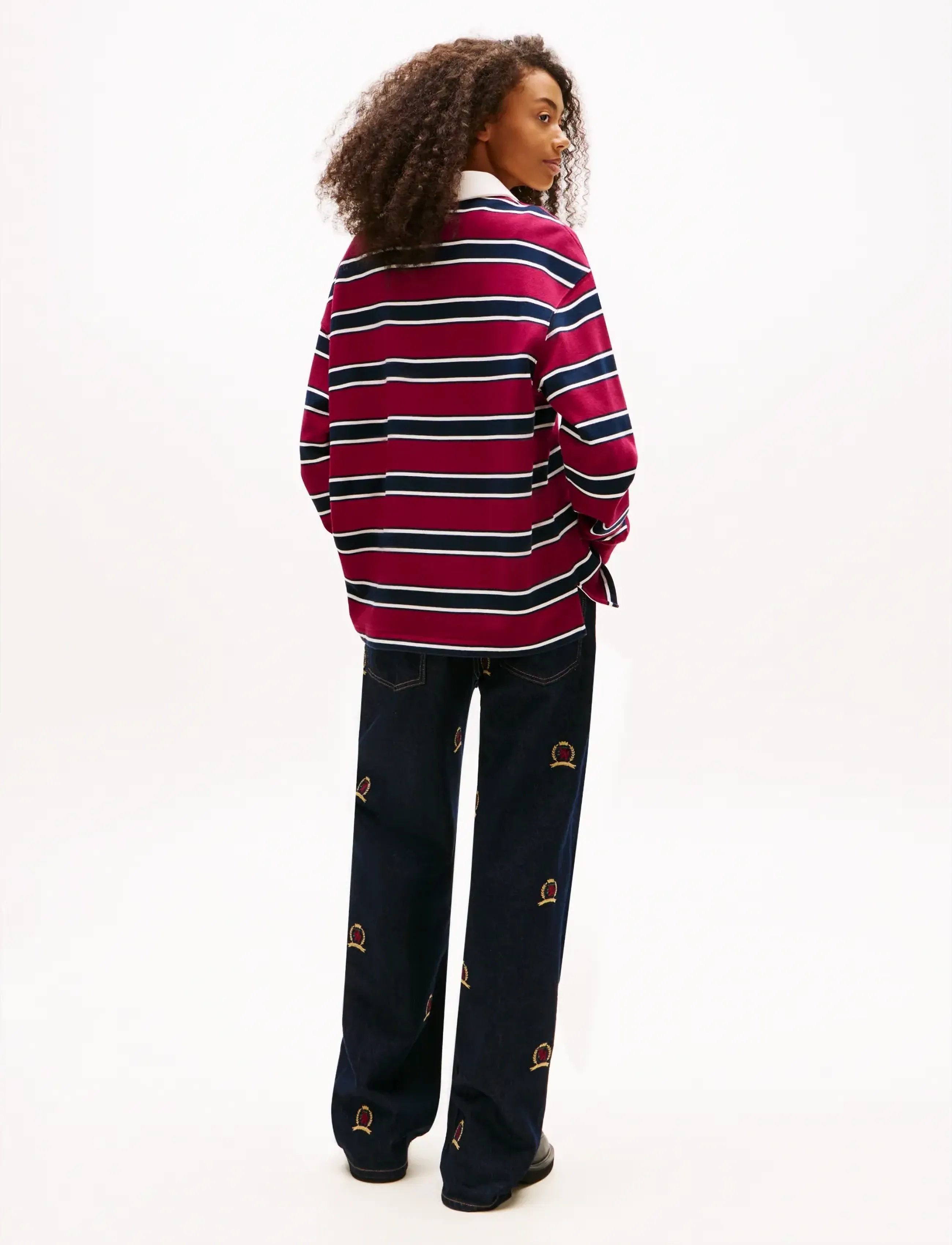 Tommy Jeans - TJW RLX S-FLAG STRIPE RUGBY EXT - hauts à manches longues - lavish cerise   multi stripe - 2