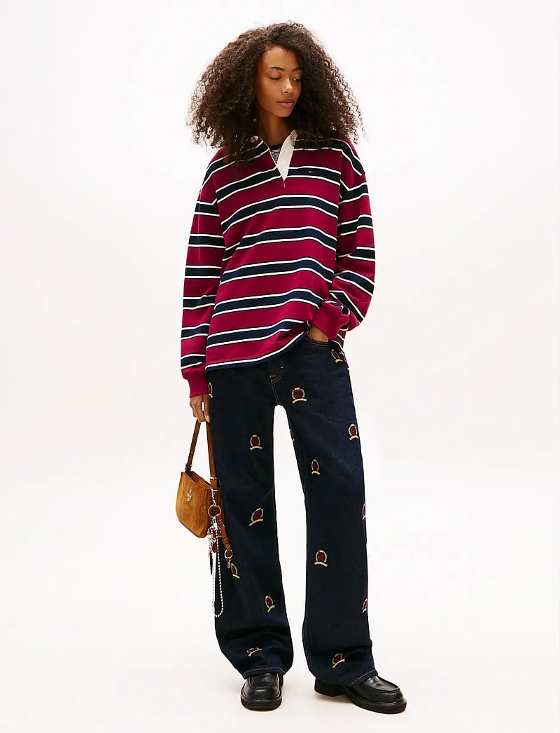 Tommy Jeans - TJW RLX S-FLAG STRIPE RUGBY EXT - dressipluusid - lavish cerise multi stripe - 3