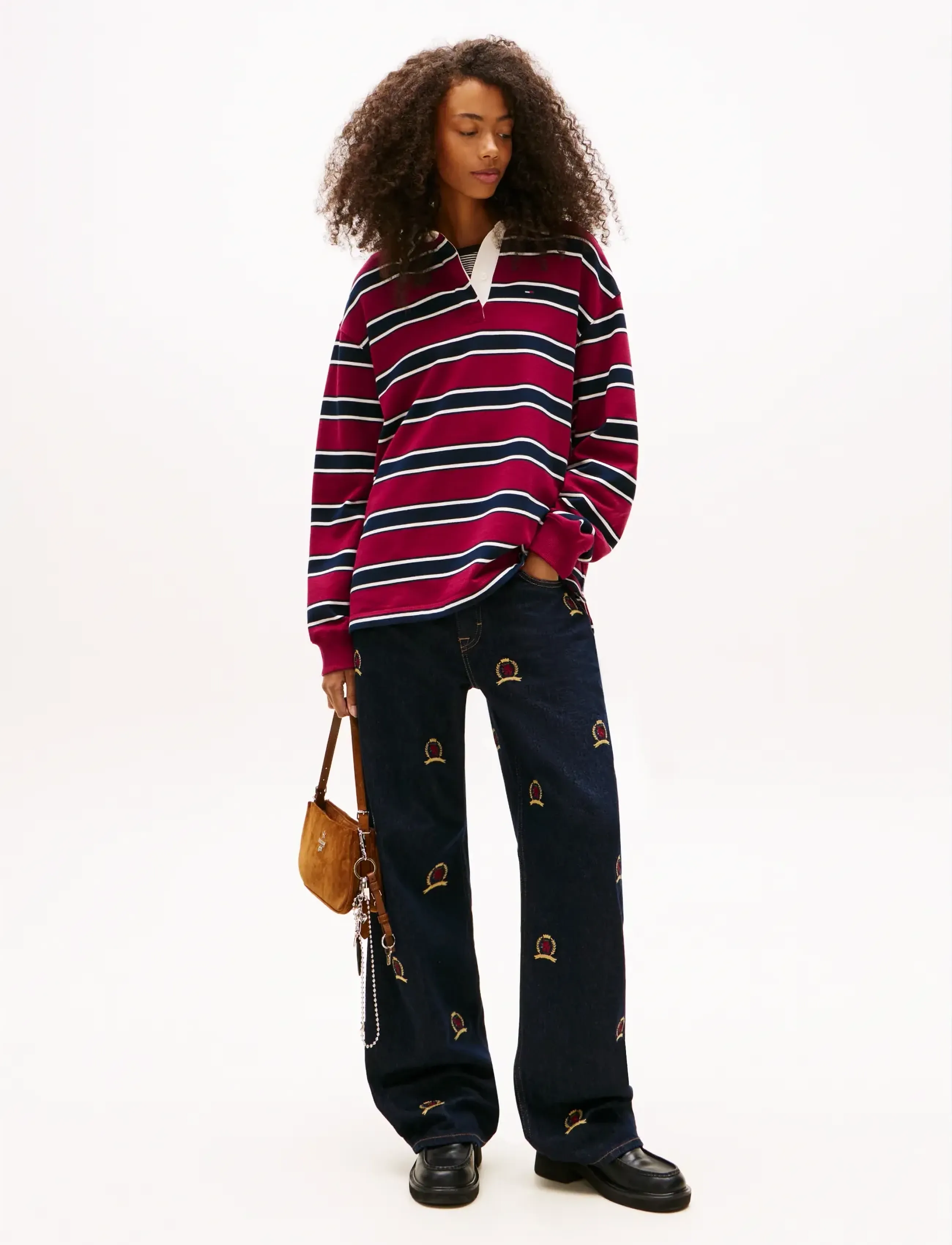 Tommy Jeans - TJW RLX S-FLAG STRIPE RUGBY EXT - hauts à manches longues - lavish cerise   multi stripe - 3