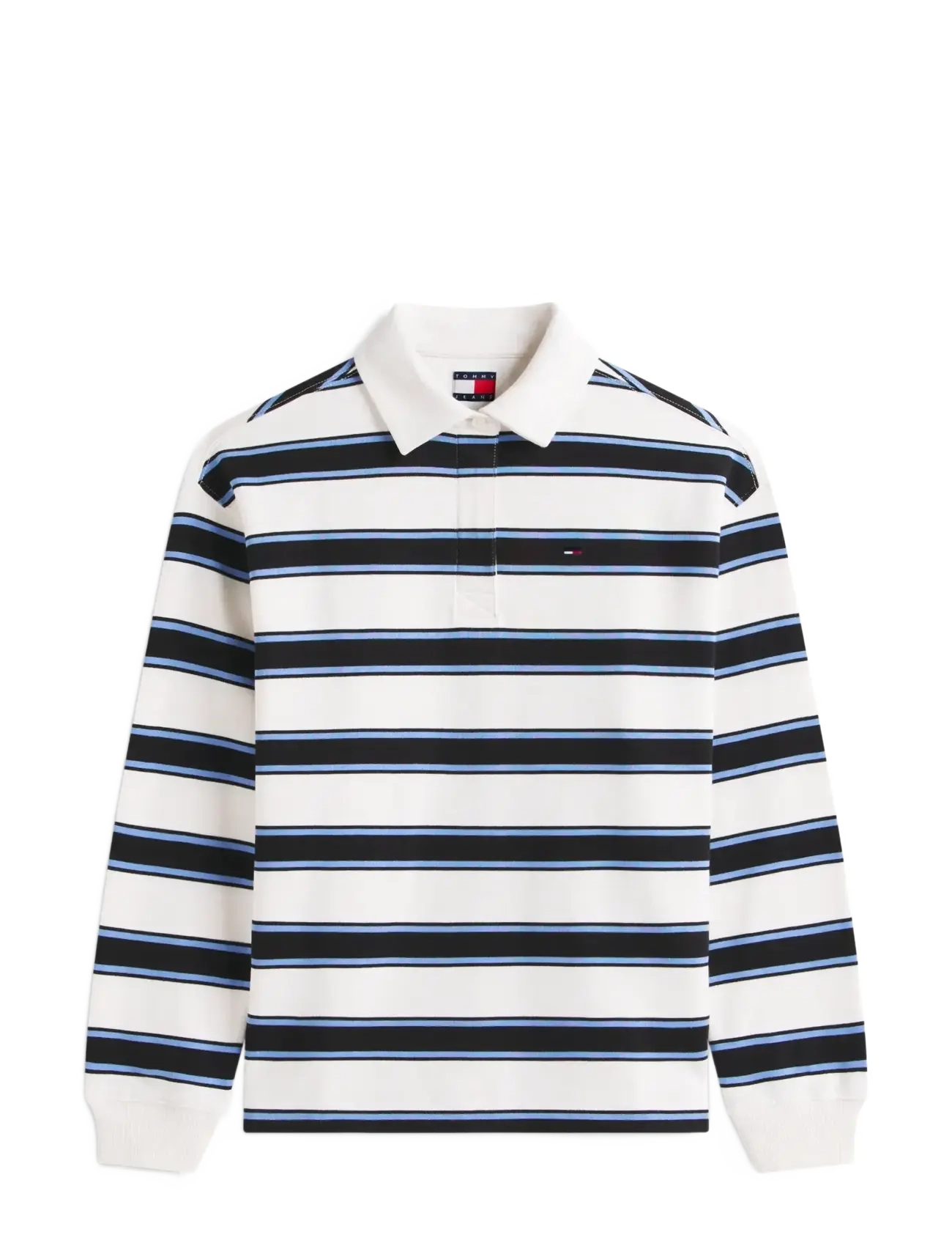 Tommy Jeans TJW RLX S-FLAG STRIPE RUGBY EXT - Tøj - ECRU   MULTI STRIPE / white