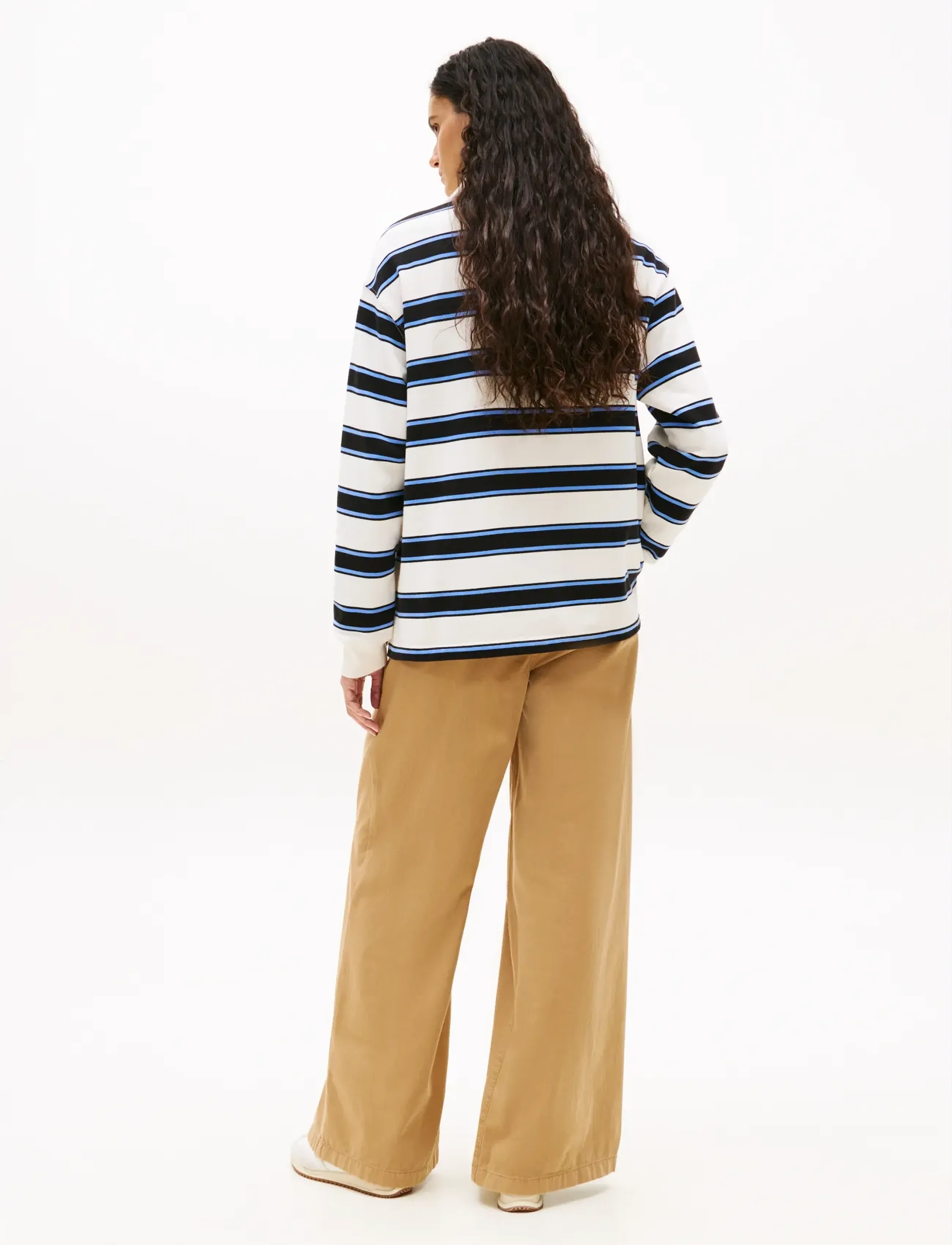 Tommy Jeans - TJW RLX S-FLAG STRIPE RUGBY EXT - långärmade toppar - ecru   multi stripe - 2