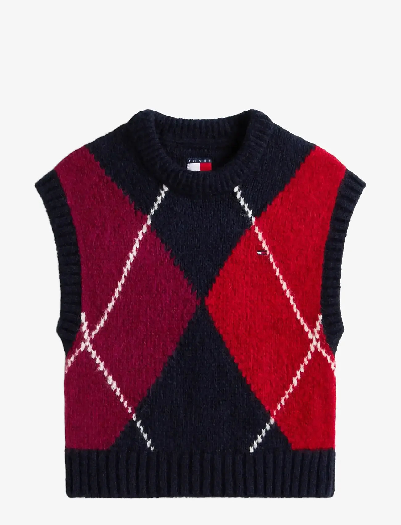 Tommy Jeans - TJW ARGYLE SWEATER VEST - strikveste - dark night navy - 1