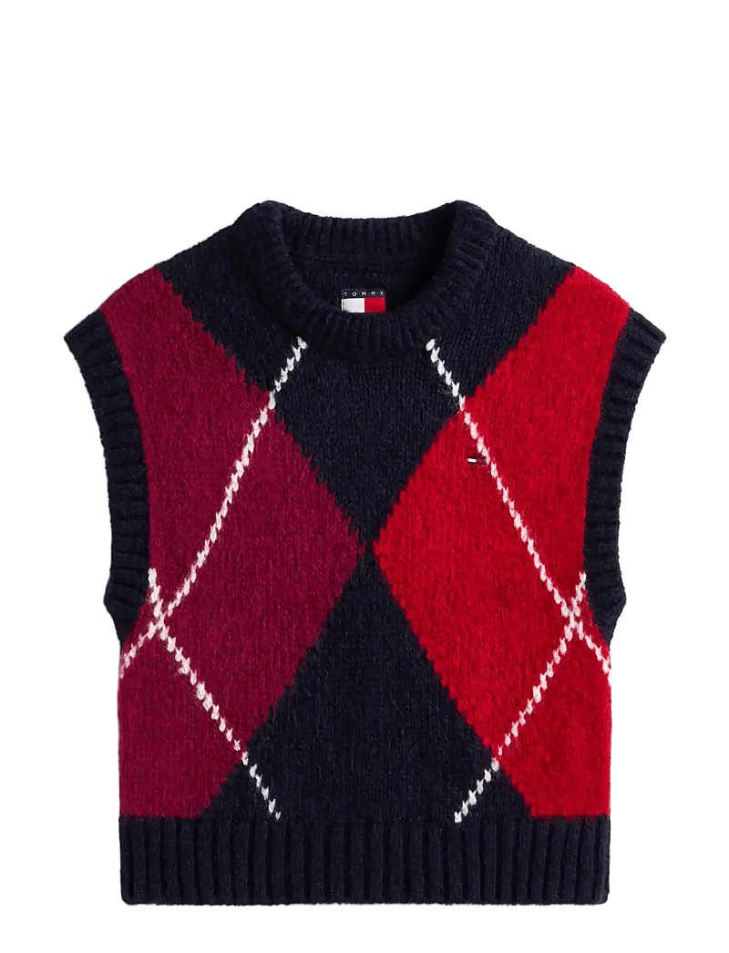 Tommy Jeans - TJW ARGYLE SWEATER VEST - strikveste - dark night navy - 1