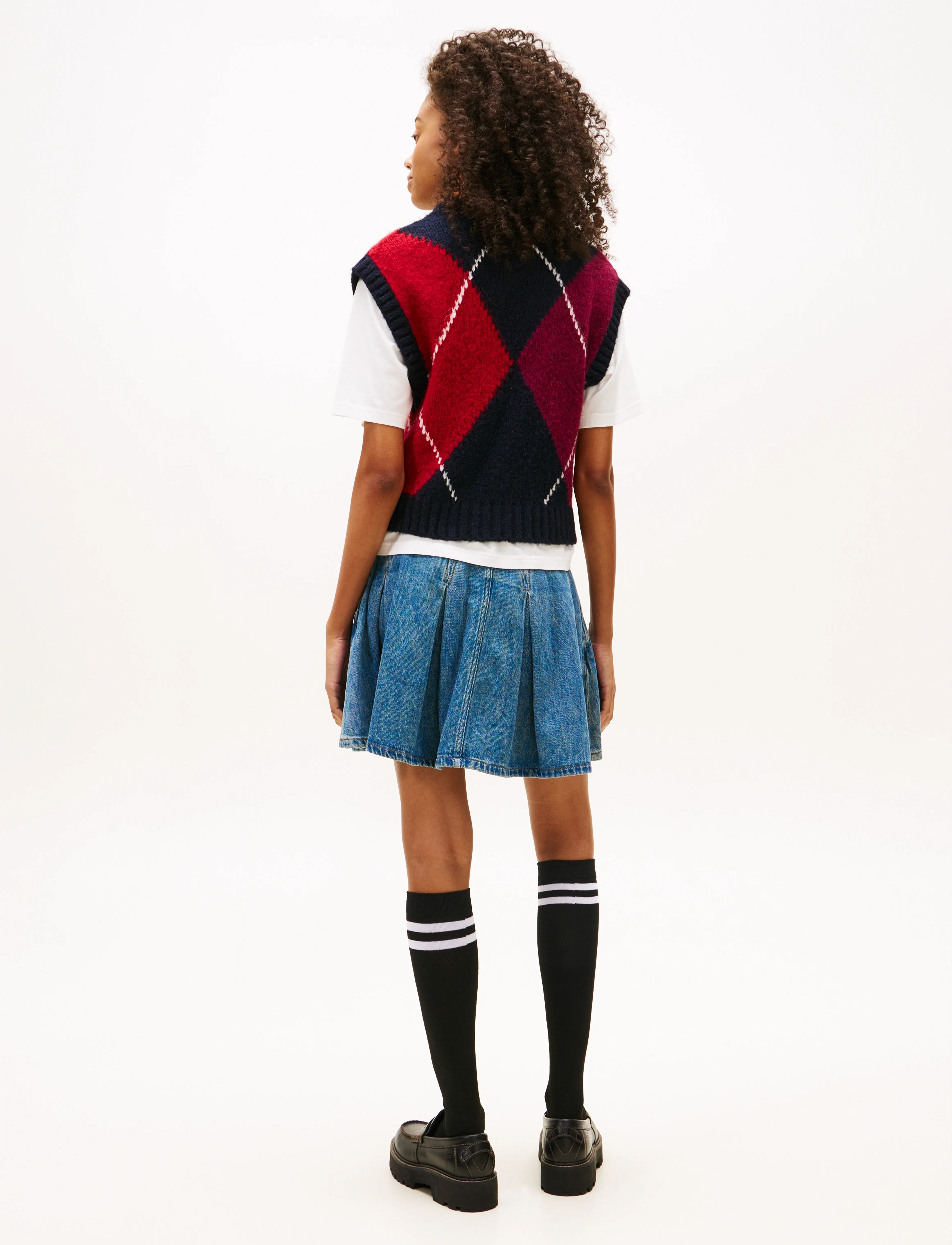Tommy Jeans - TJW ARGYLE SWEATER VEST - gestrickte westen - dark night navy - 2