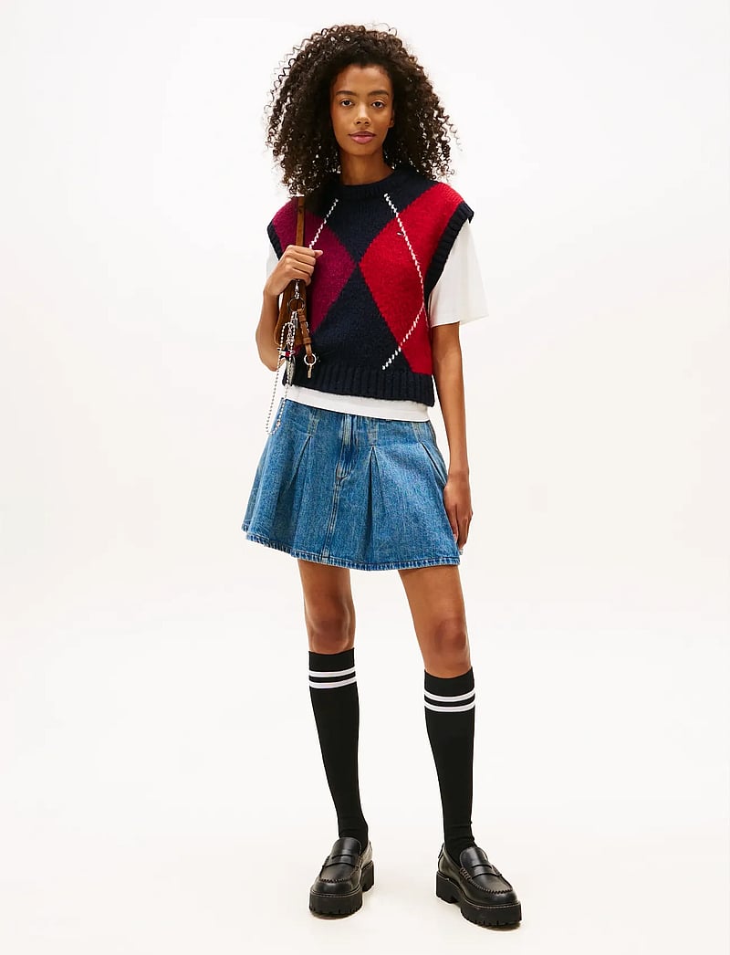 Tommy Jeans - TJW ARGYLE SWEATER VEST - strikveste - dark night navy - 3