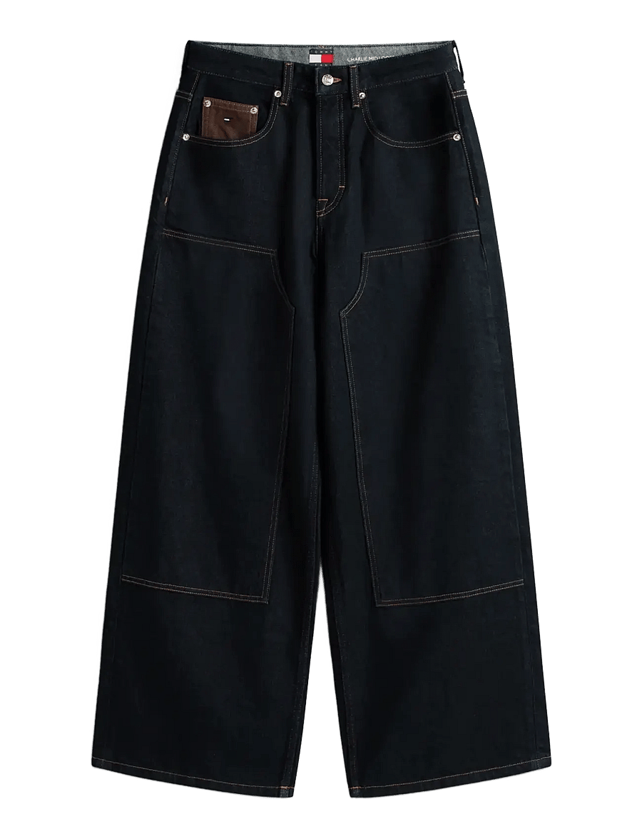 Tommy Jeans - CHARLIE MR LS WD KNEE CBF EI6050 - pantalons larges - denim dark - 1