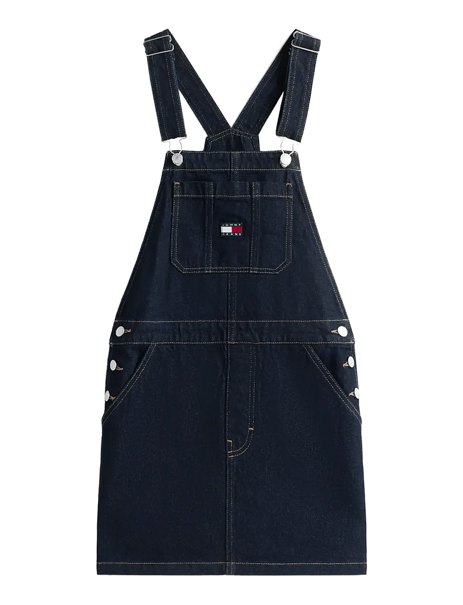Tommy Jeans - DUNGAREE DENIM DRESS EI5050 EXT - denimkjoler - denim dark - 1