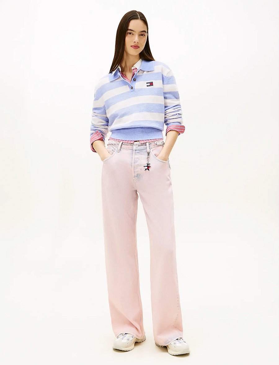 Tommy Jeans - TJW FLUFFY POLO SWEATER - kampsunid - periwinkle dust multi stripe - 2