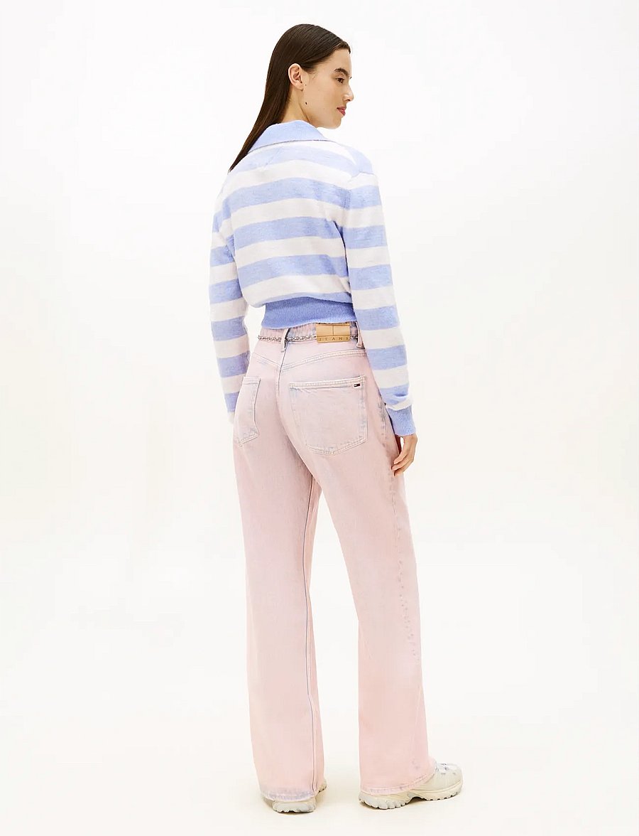 Tommy Jeans - TJW FLUFFY POLO SWEATER - kampsunid - periwinkle dust multi stripe - 3