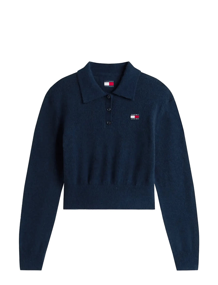 Tommy Jeans - TJW FLUFFY POLO SWEATER - pullover - dark night navy - 1