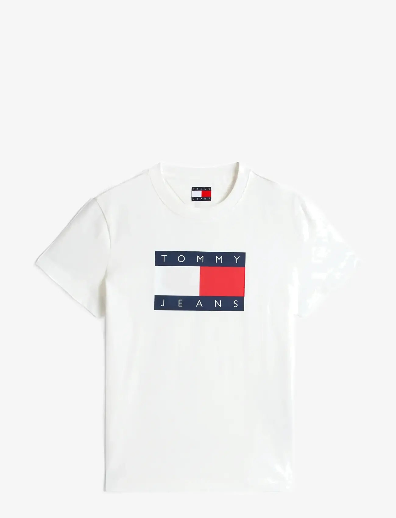 Tommy Jeans - TJW REG TJ FLAG SS TEE - short-sleeved shirts - ecru - 1