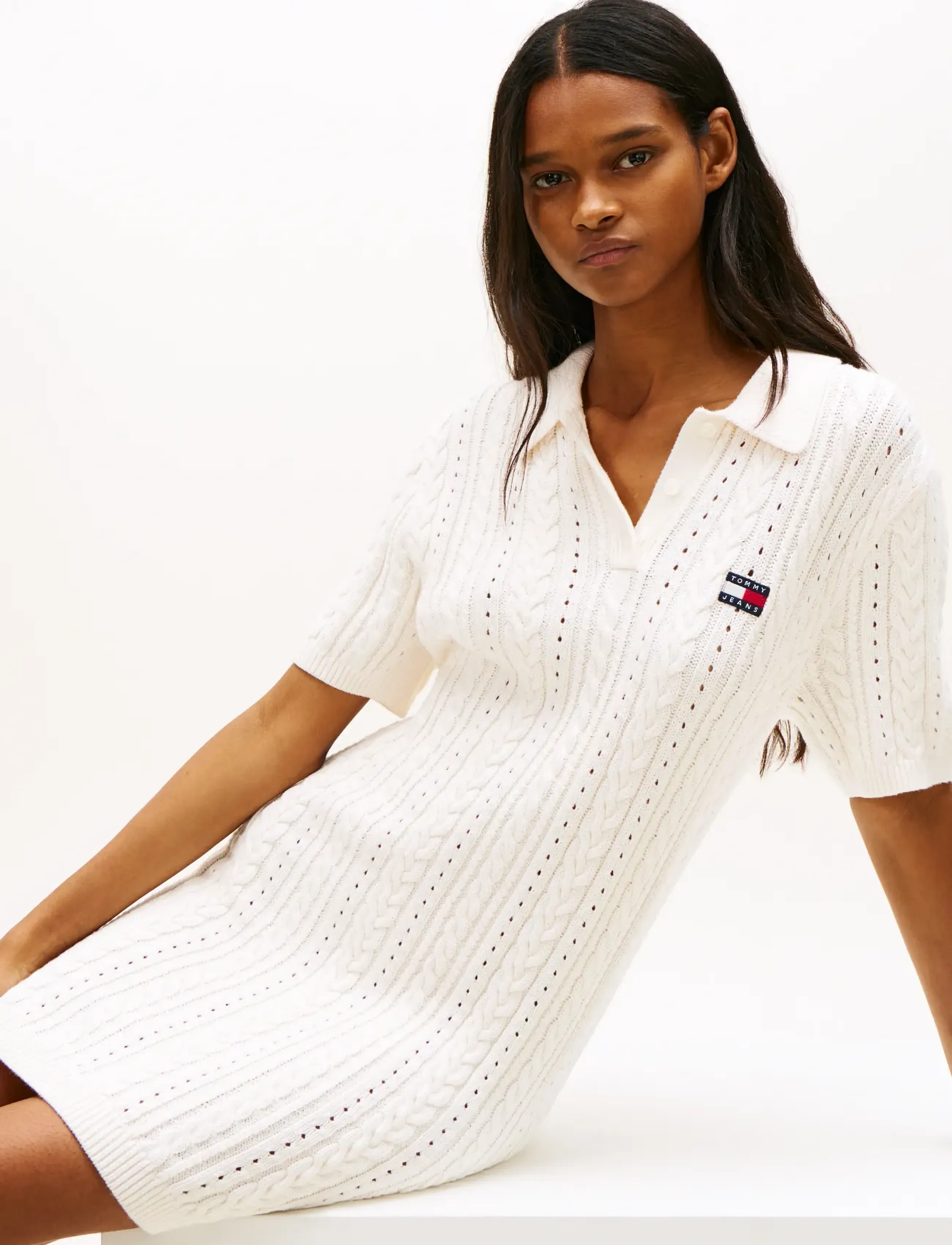 Tjw Gmd Cable Sweater Polo Dress 4