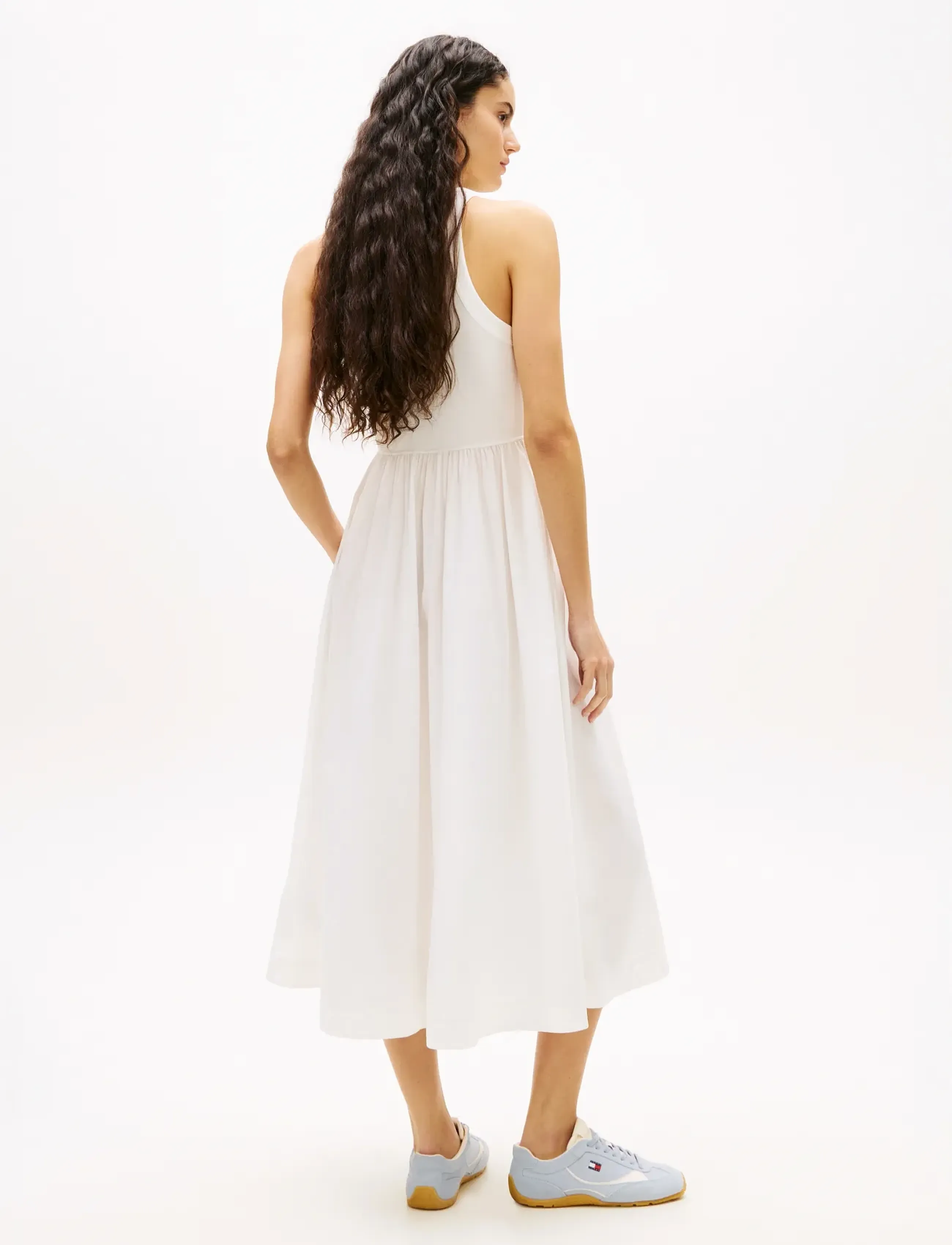 Tommy Jeans - TJW RIB POPLIN TANK DRESS EXT - maxi kjoler - ecru - 2