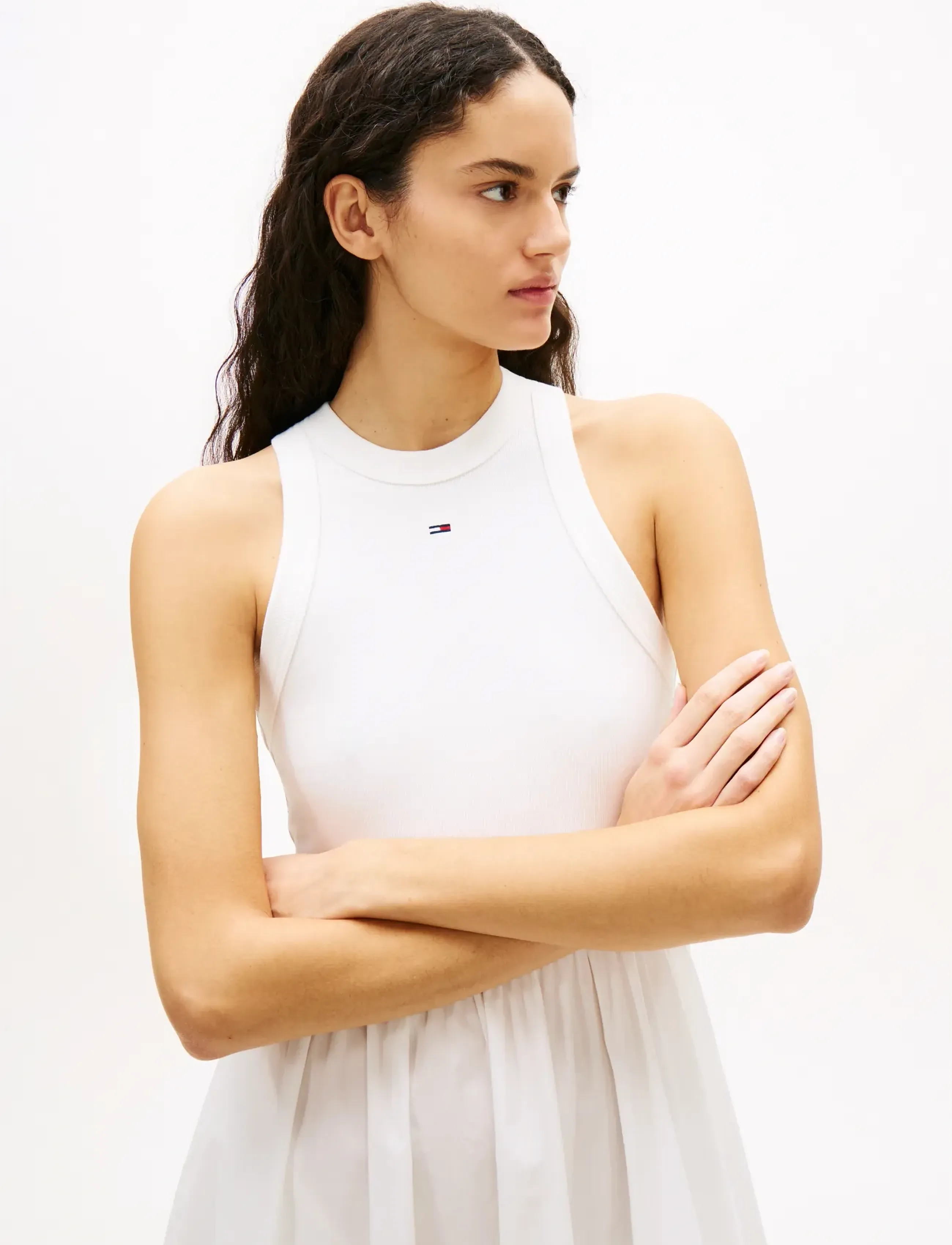 Tommy Jeans - TJW RIB POPLIN TANK DRESS EXT - maxi kjoler - ecru - 4