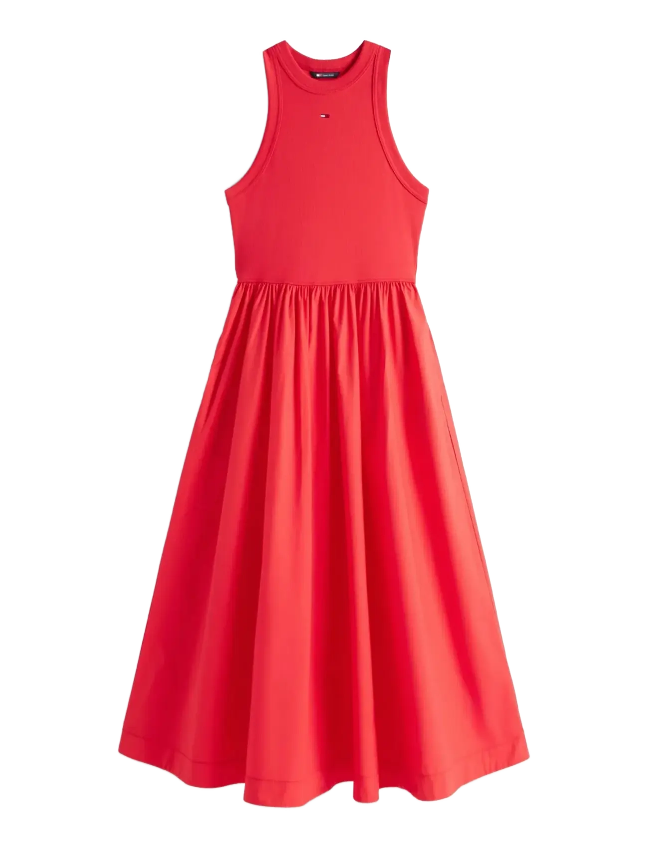 Tommy Jeans TJW RIB POPLIN TANK DRESS EXT - Tøj - RED ALERT / red