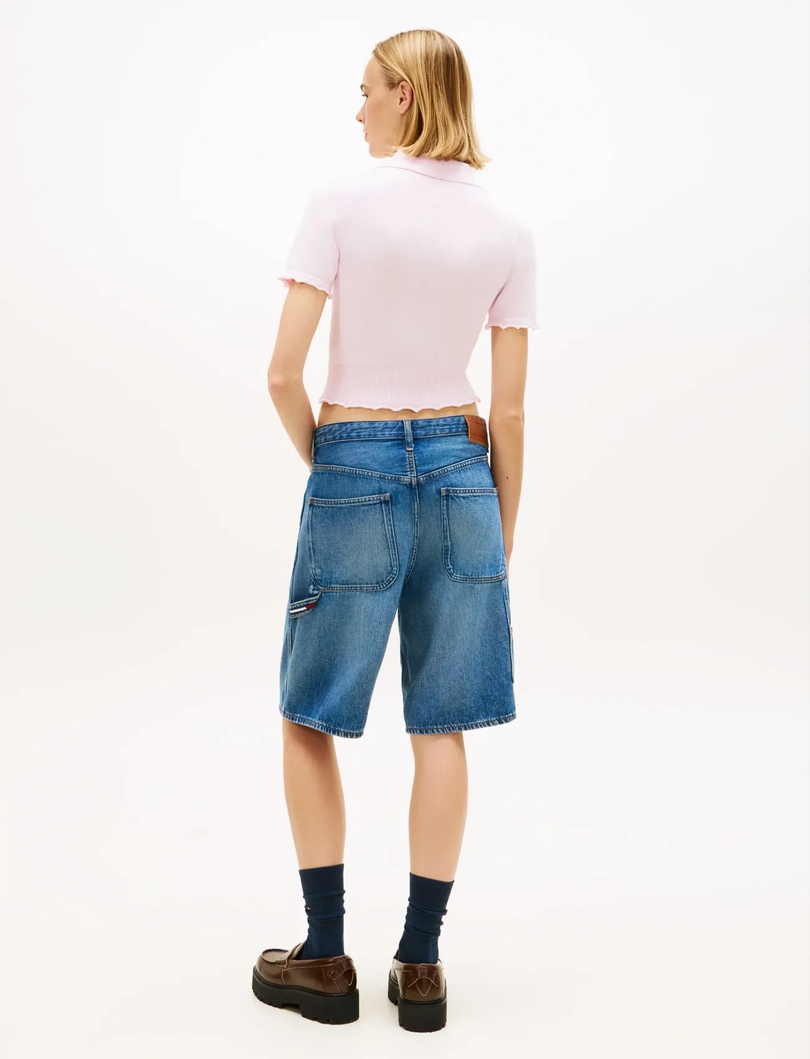 Tommy Jeans - TJW LETTUCE POLO SWEATER - crop tops - pearly pink - 2