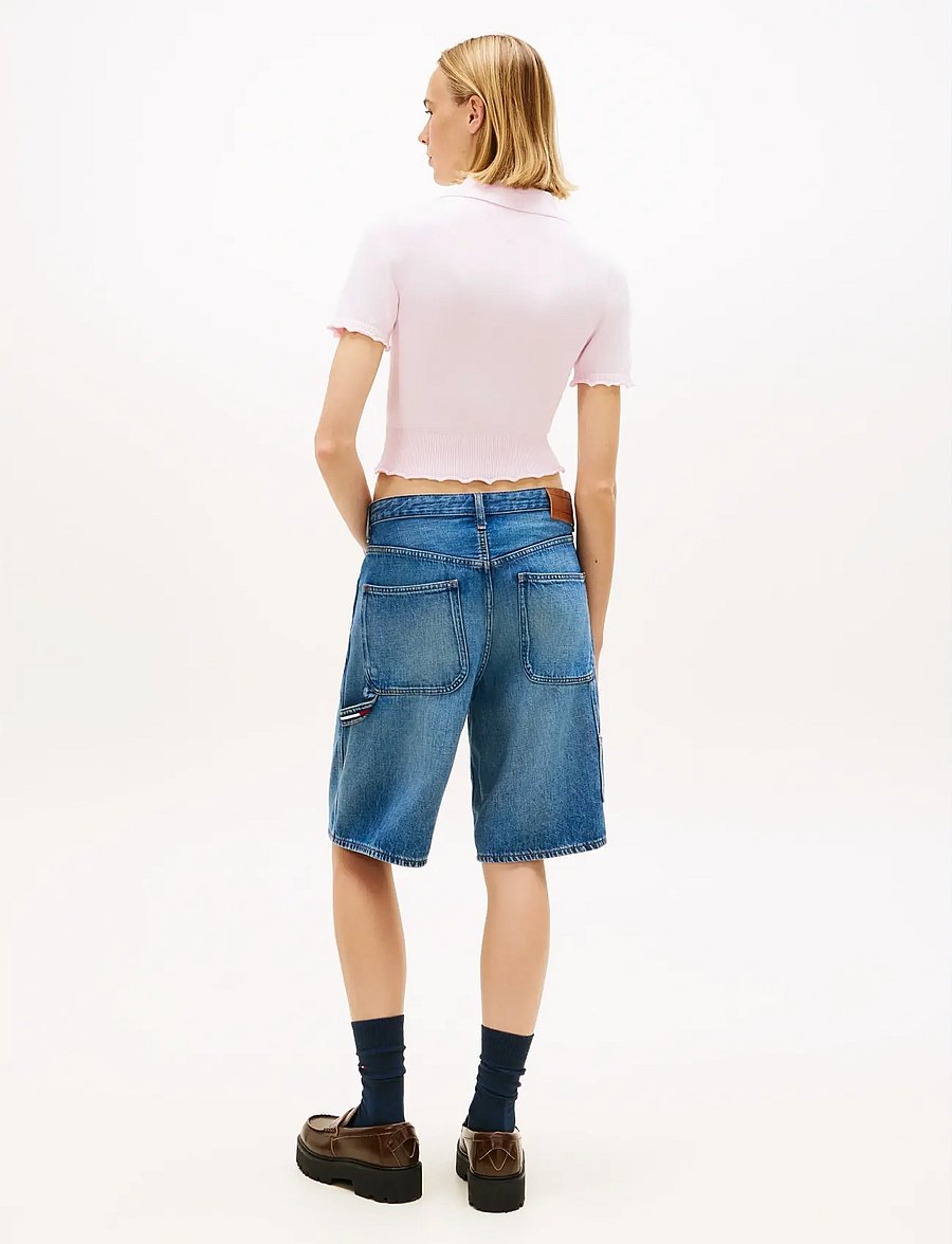 Tommy Jeans - TJW LETTUCE POLO SWEATER - crop tops - pearly pink - 2
