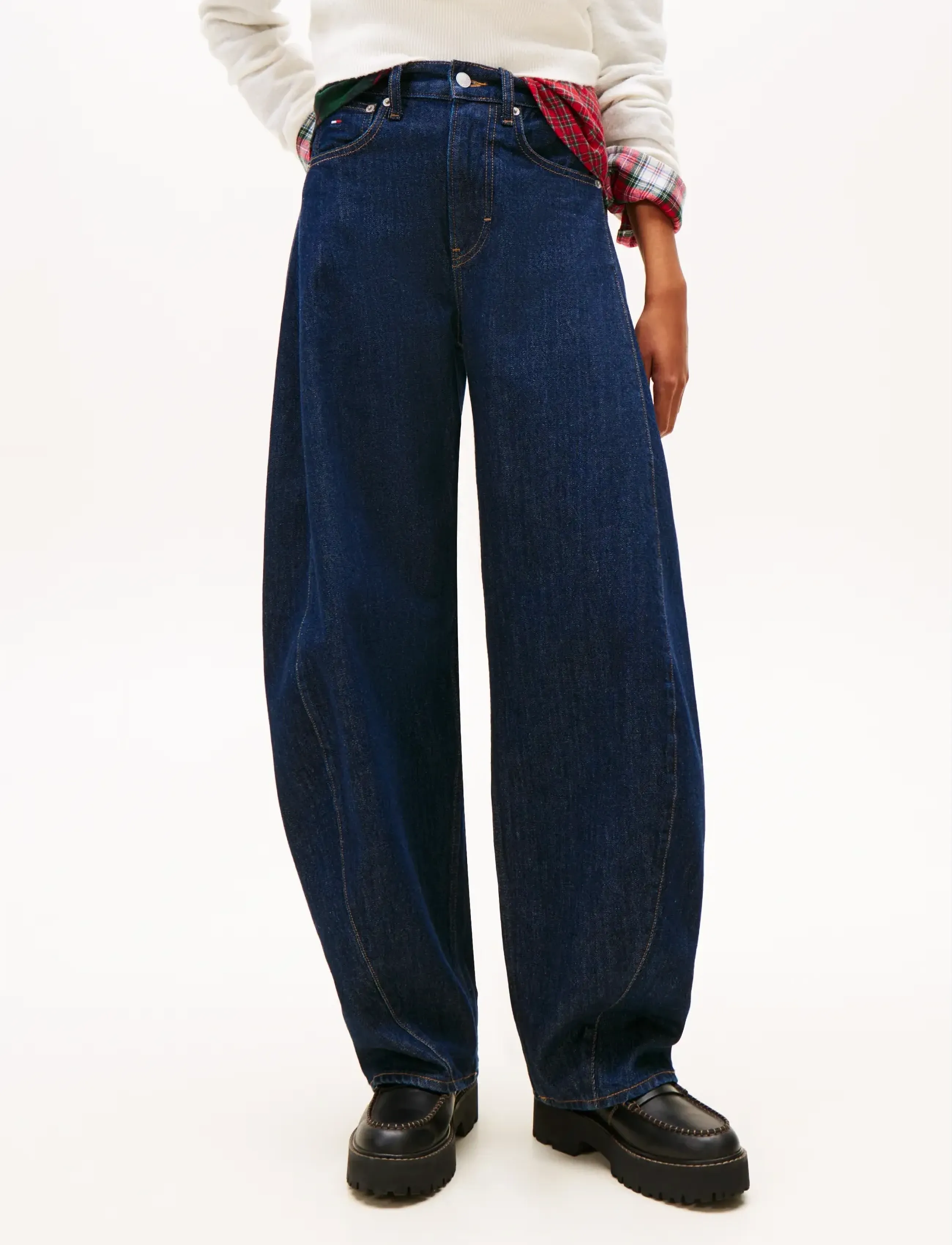 Tommy Jeans ELLA MID BARREL DI4156 - Barrel Jeans - DENIM DARK / navy