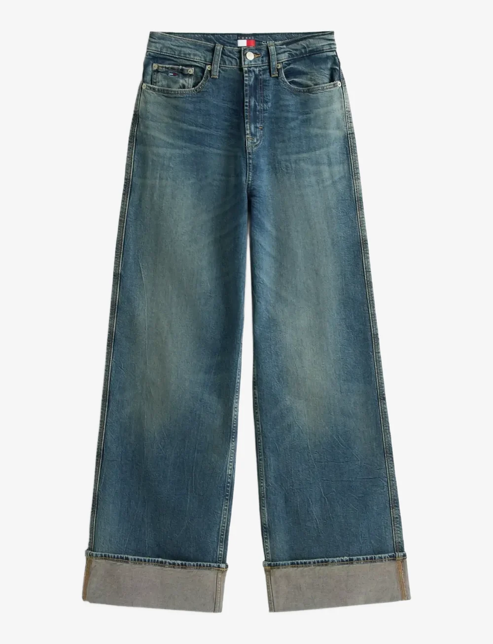 Tommy Jeans - CLAIRE HR WD TURN UP EI6154 - vida jeans - denim dark - 1