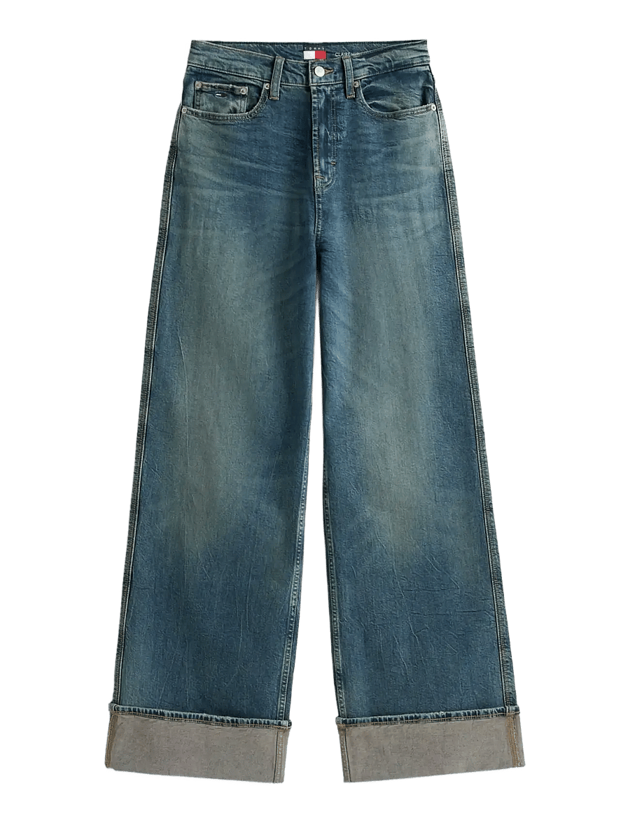 Tommy Jeans - CLAIRE HR WD TURN UP EI6154 - szerokie dżinsy - denim dark - 1