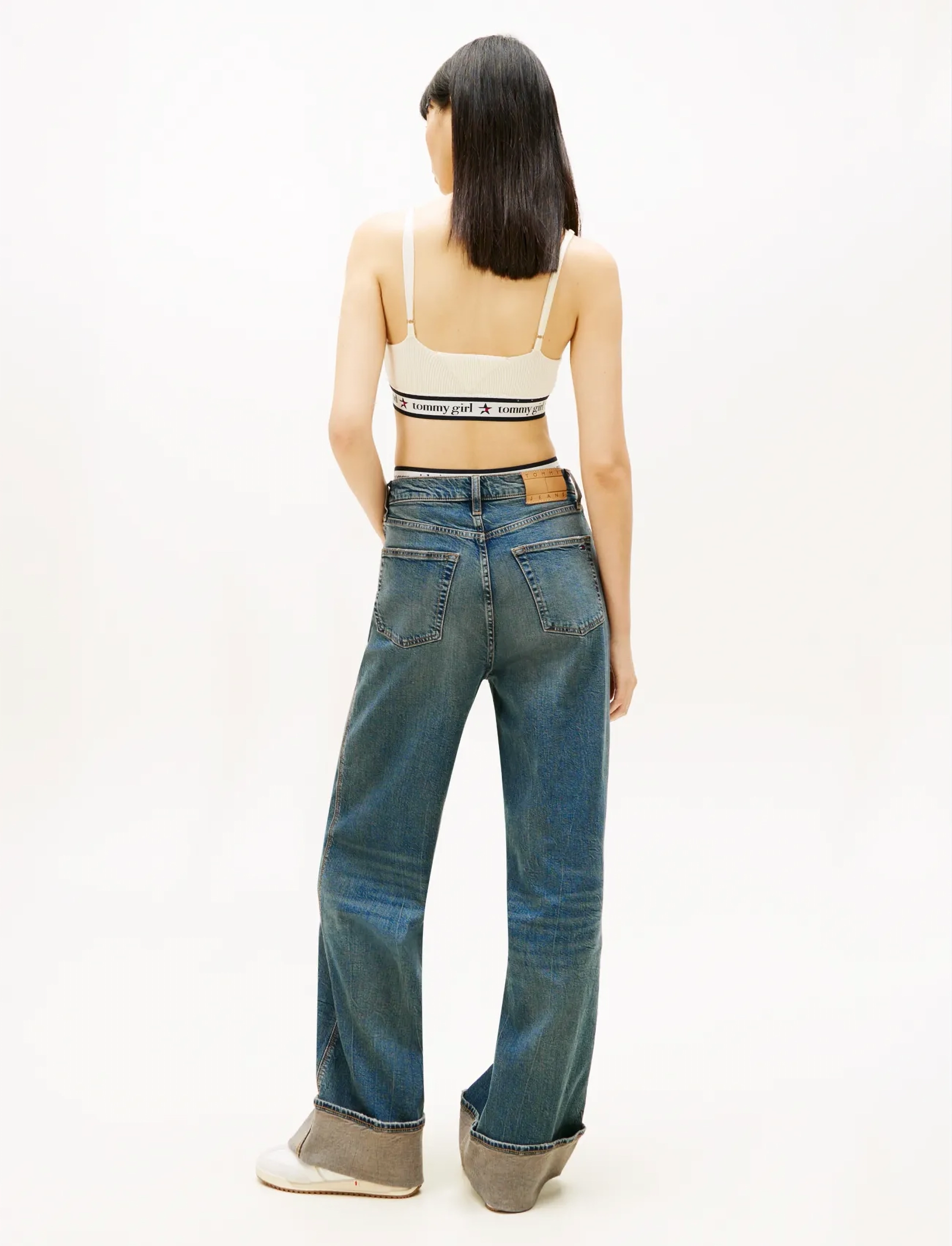 Tommy Jeans - CLAIRE HR WD TURN UP EI6154 - džinsi ar platām starām - denim dark - 4