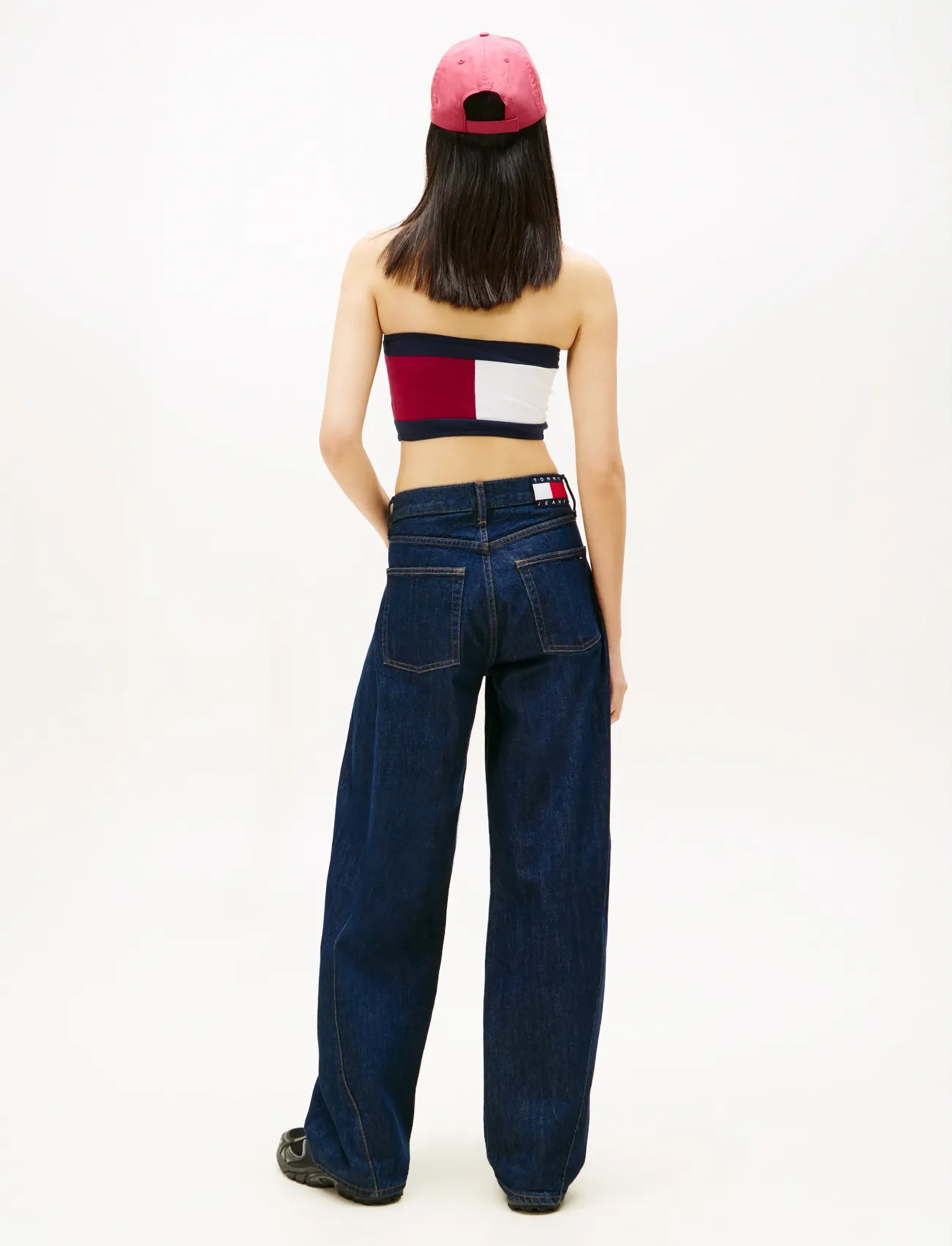 Tommy Jeans - TJW FLAG BADGE TUBE TOP - nabapluusid - lavish cerise   multi - 4